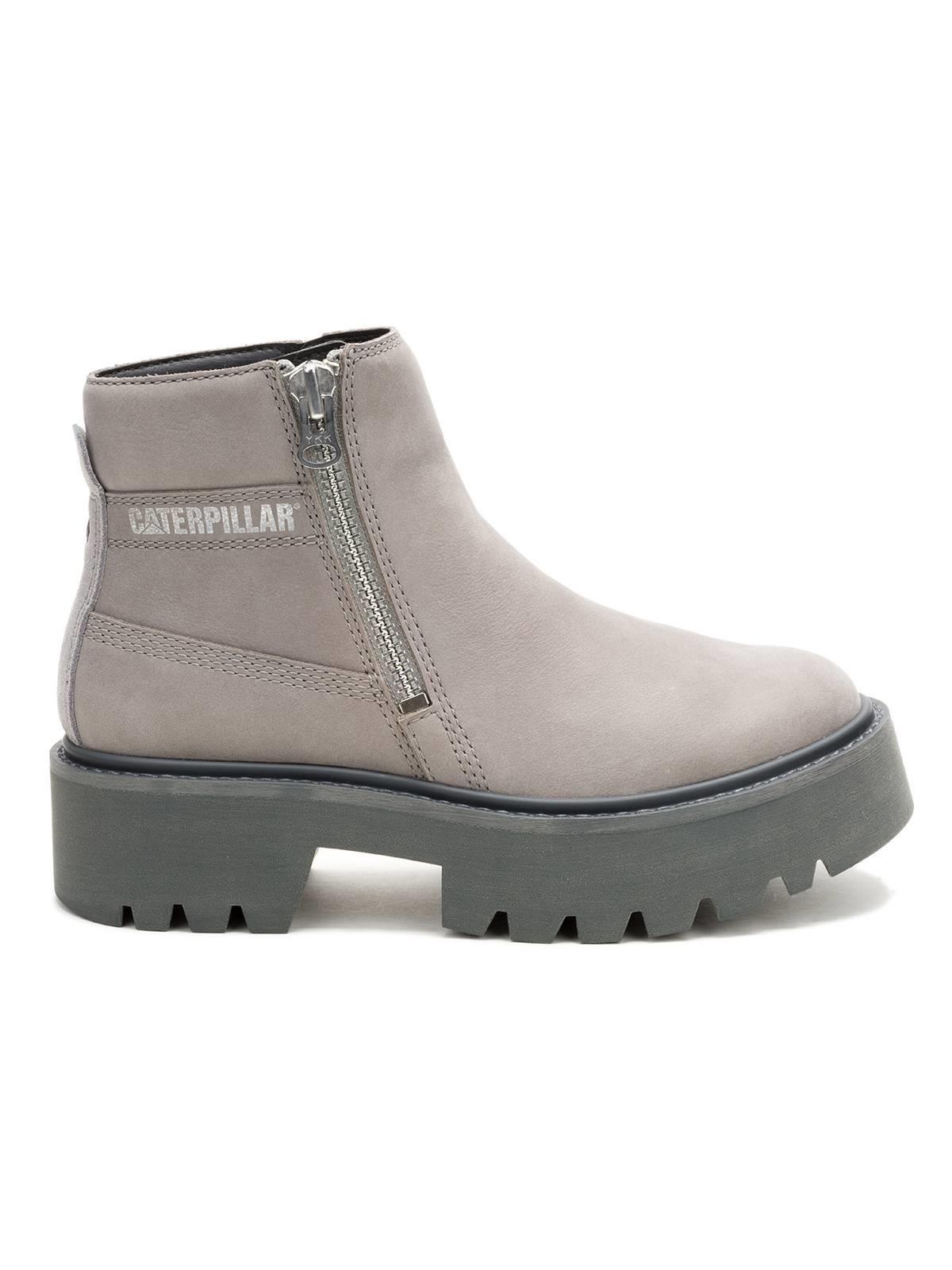 Botin Cuero Mujer Colorado Max Chelsea Gris-1
