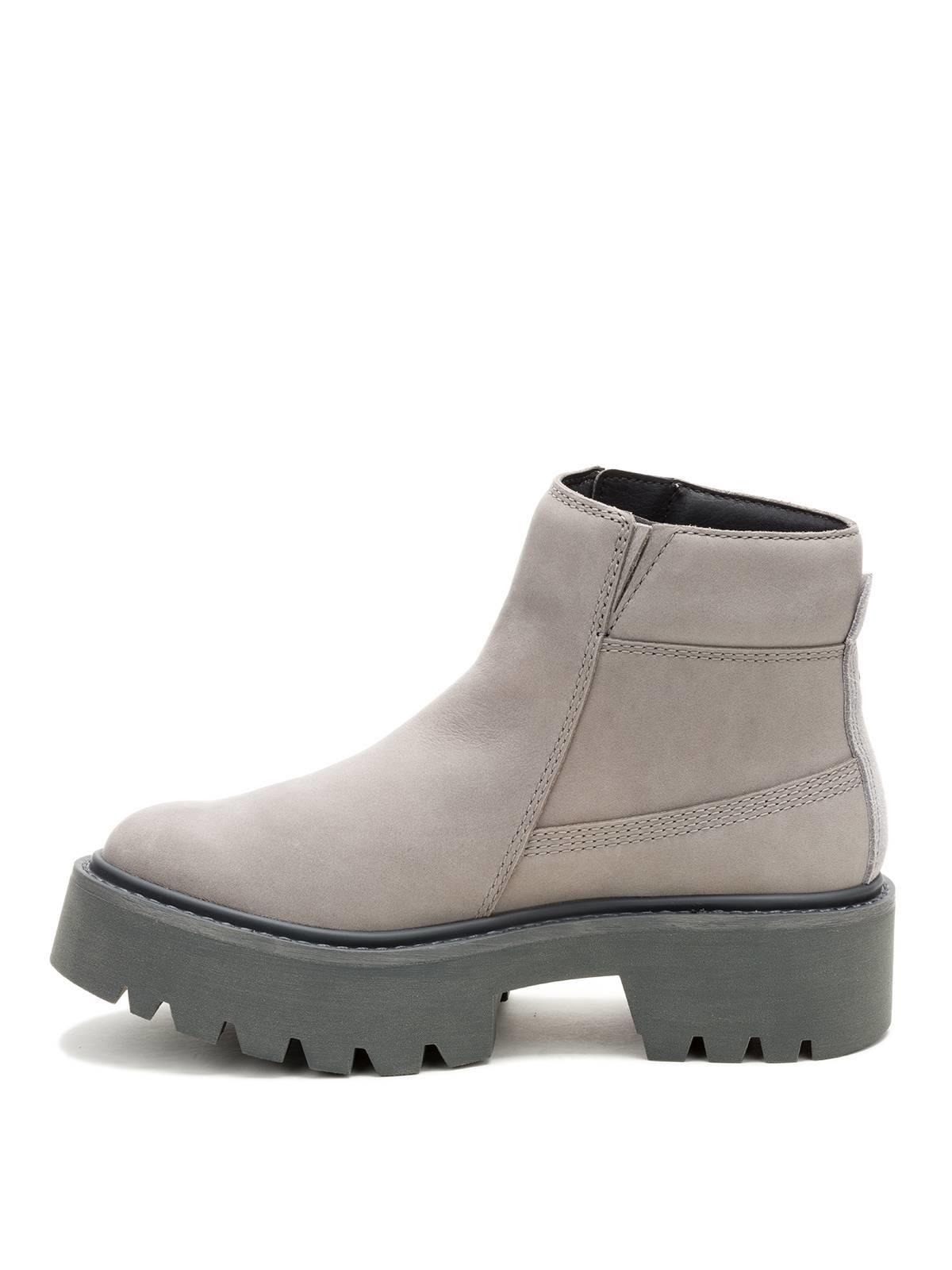 Botin Cuero Mujer Colorado Max Chelsea Gris-3