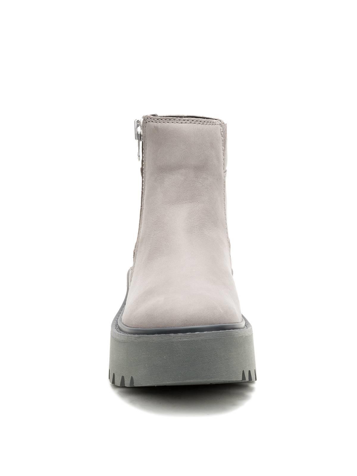 Botin Cuero Mujer Colorado Max Chelsea Gris-4