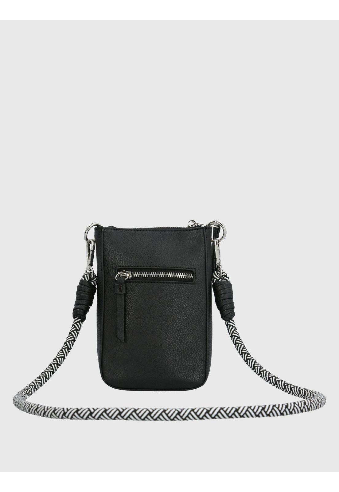 Cartera Ecocuero Mujer Cordy Cross Negro-2