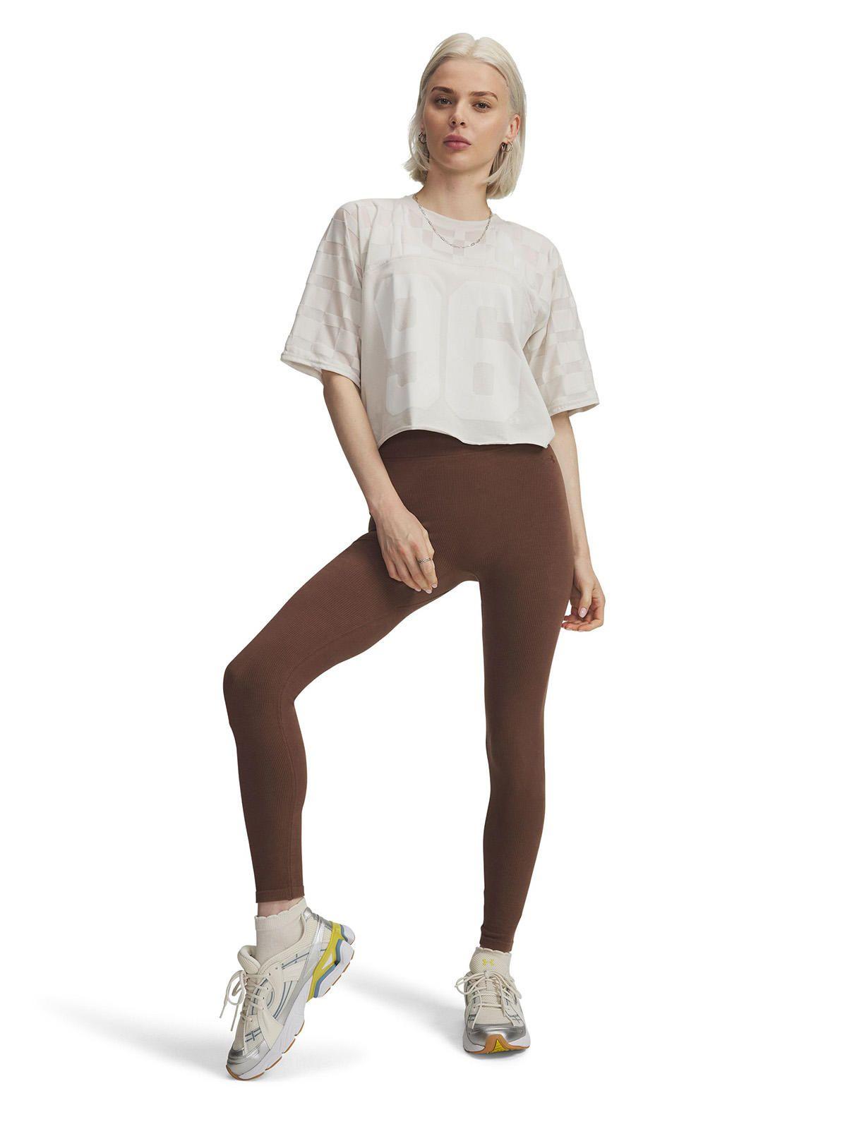 Calza Mujer Seamless Cotton Leggings Café-3