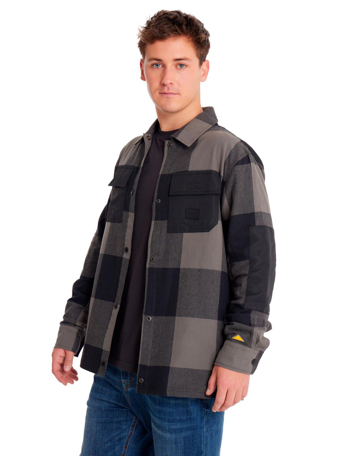 Camisa Manga Larga Hombre Flannel Snap Front Negro-1