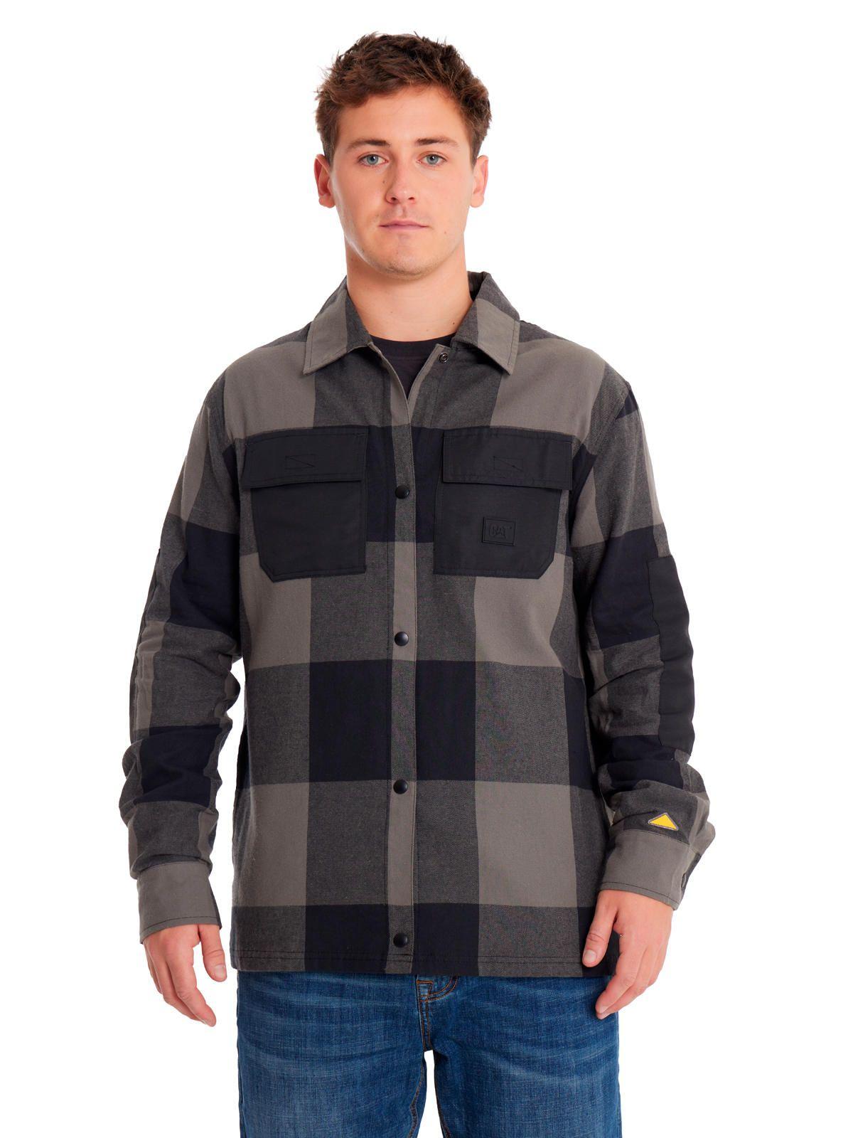 Camisa Manga Larga Hombre Flannel Snap Front Negro-5