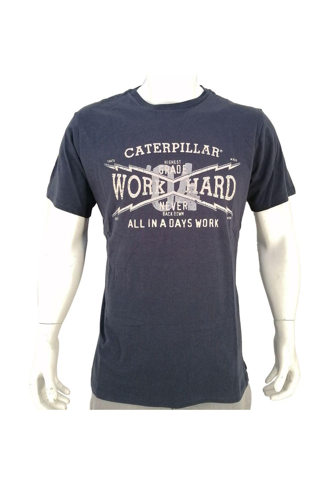Polera Mc Hombre Work Hard Tee Azul-0