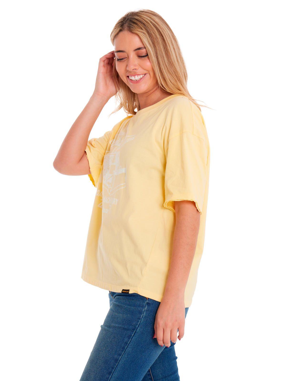 Polera Manga Corta Mujer Boxy HW Graphic1 Amarillo-3