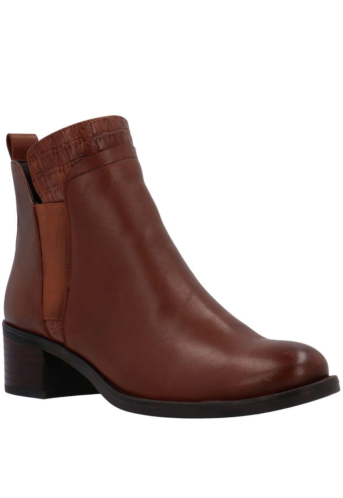 Botin Mujer Cuero Meg Café-0