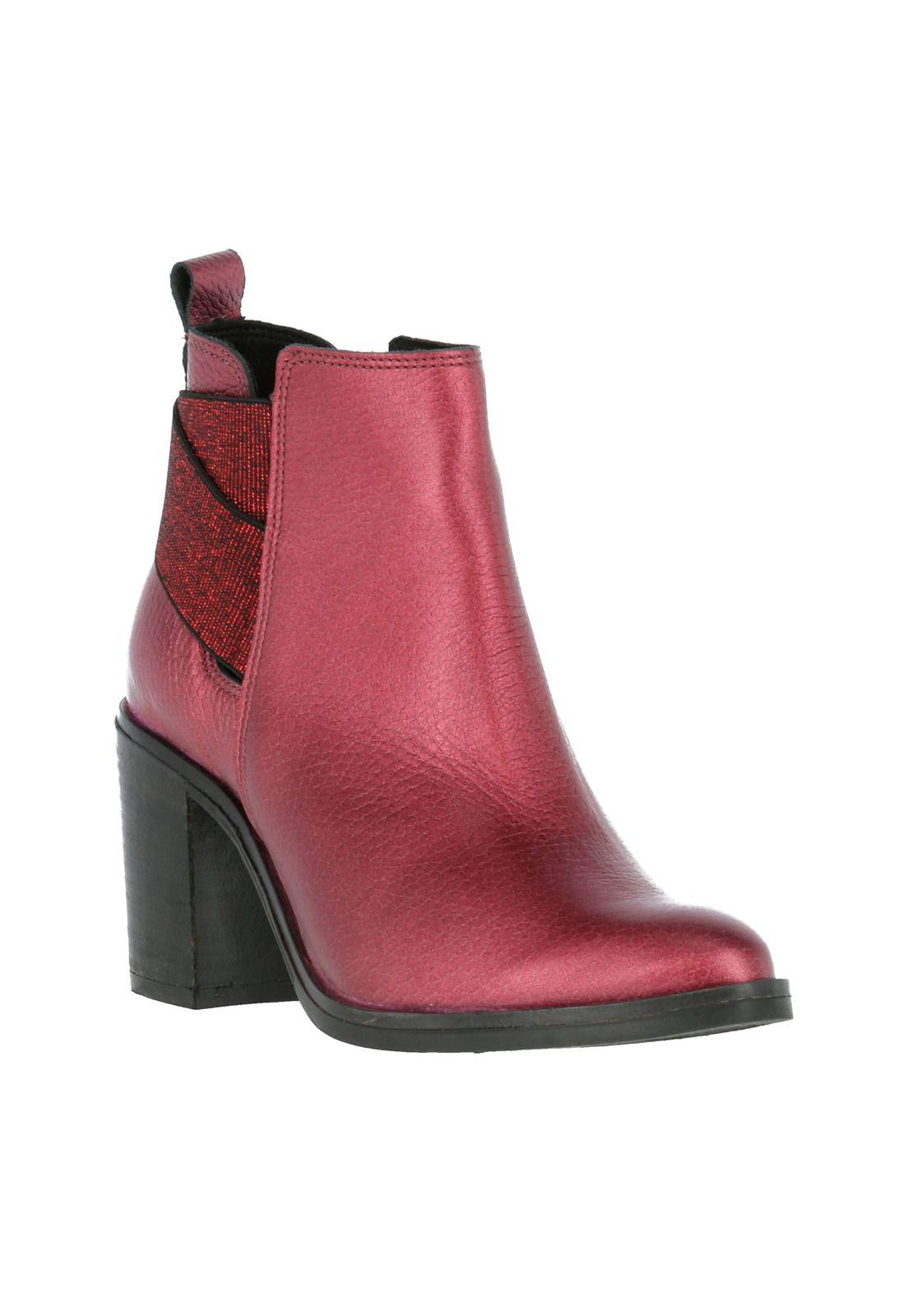 Botin Cuero Mujer Lupe Burdeo-0