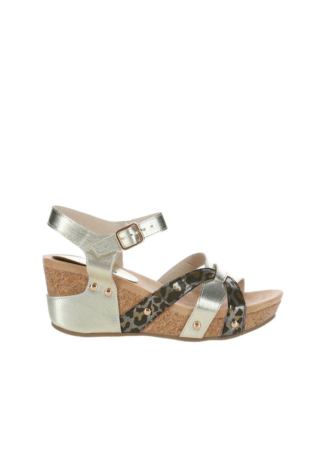 Sandalia Mujer Randall Dorado /Leopardo-0