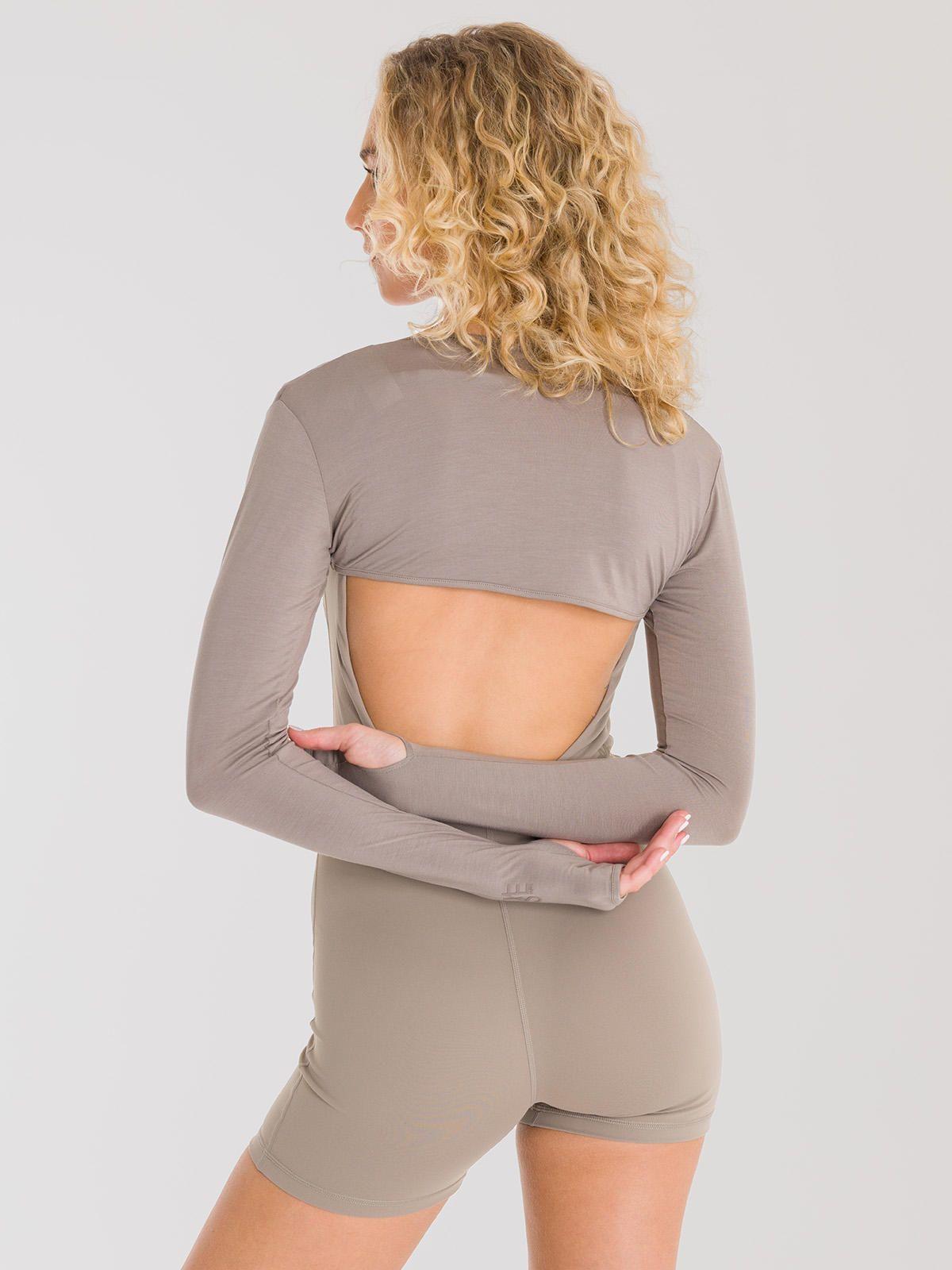 Manga Bolero Mujer Top SAINTMALE Café claro-2