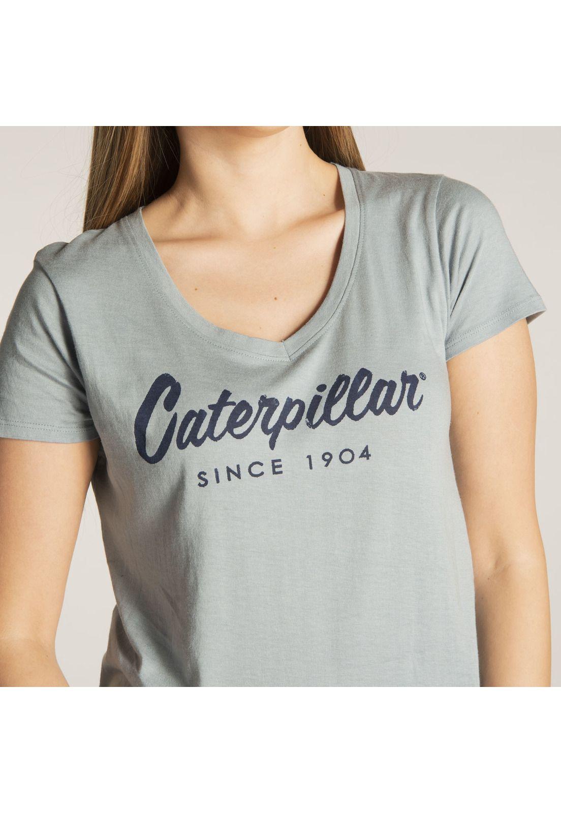 Polera M/C Mujer Logo Scrip V-Neck Te Azul-4
