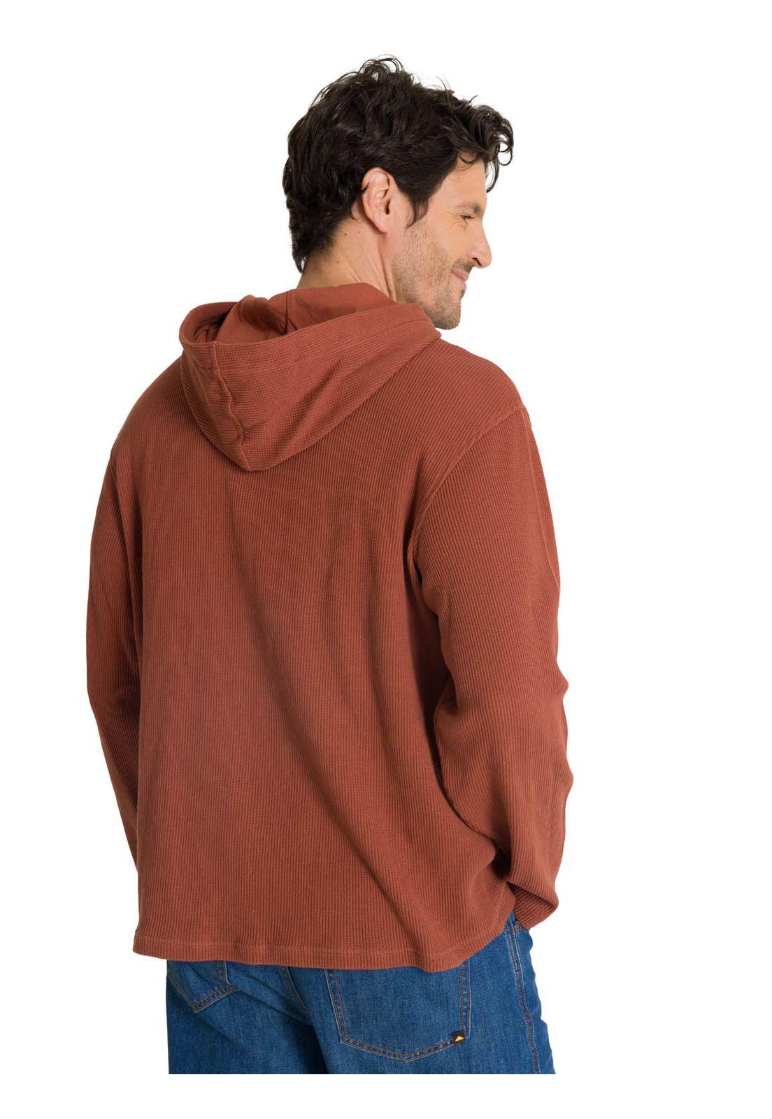 Polerón Con Gorro Hombre Waffle-Knit Terracota-4