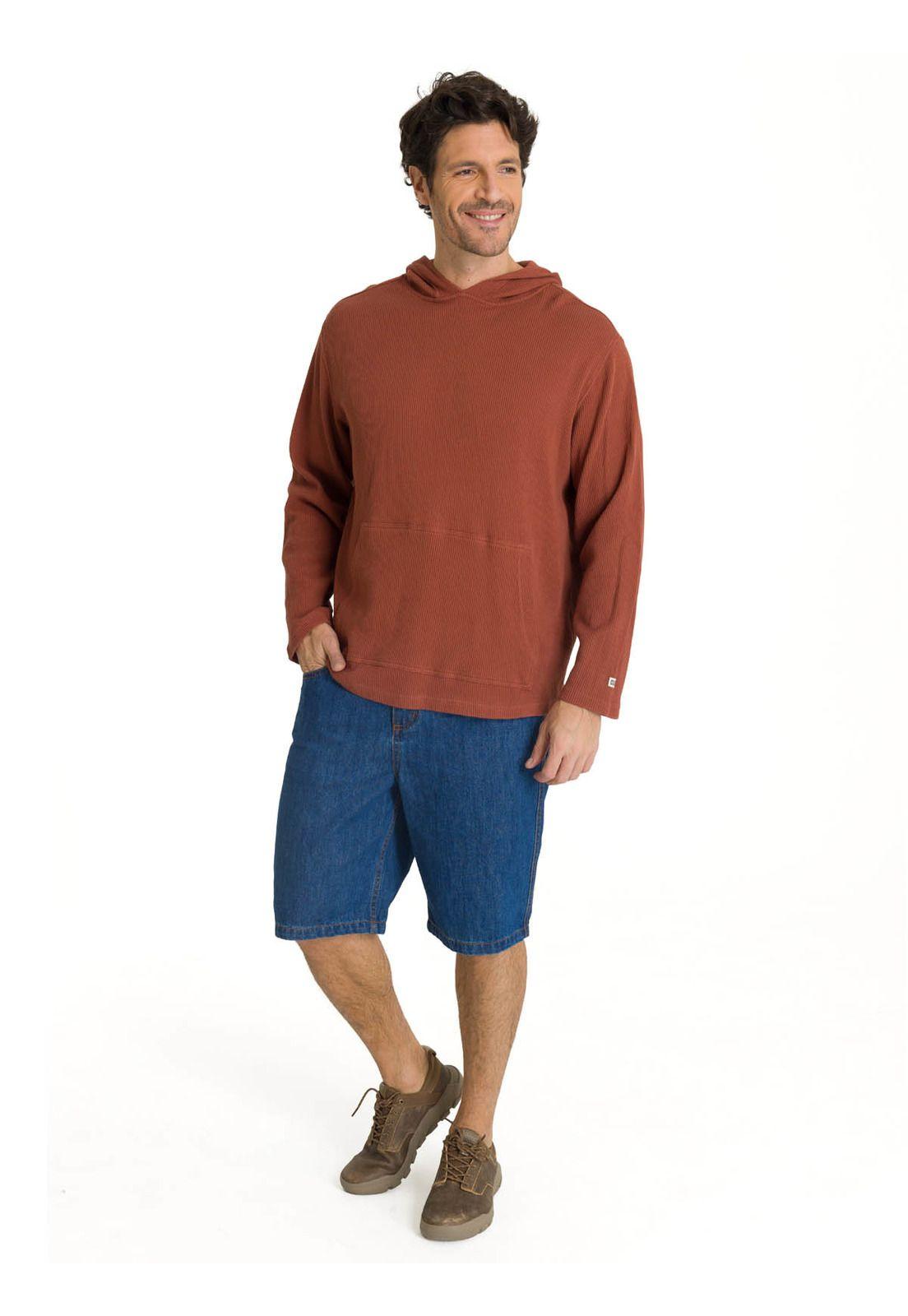 Polerón Con Gorro Hombre Waffle-Knit Terracota-7