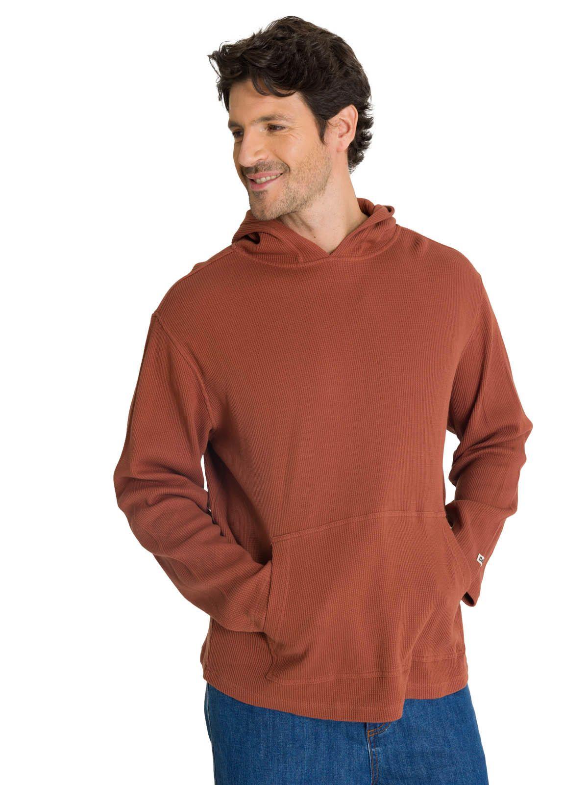 Polerón Con Gorro Hombre Waffle-Knit Terracota-0