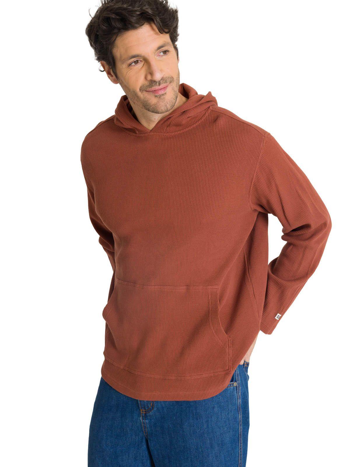 Polerón Con Gorro Hombre Waffle-Knit Terracota-3