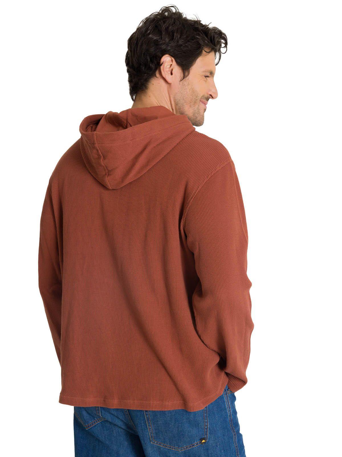 Polerón Con Gorro Hombre Waffle-Knit Terracota-4