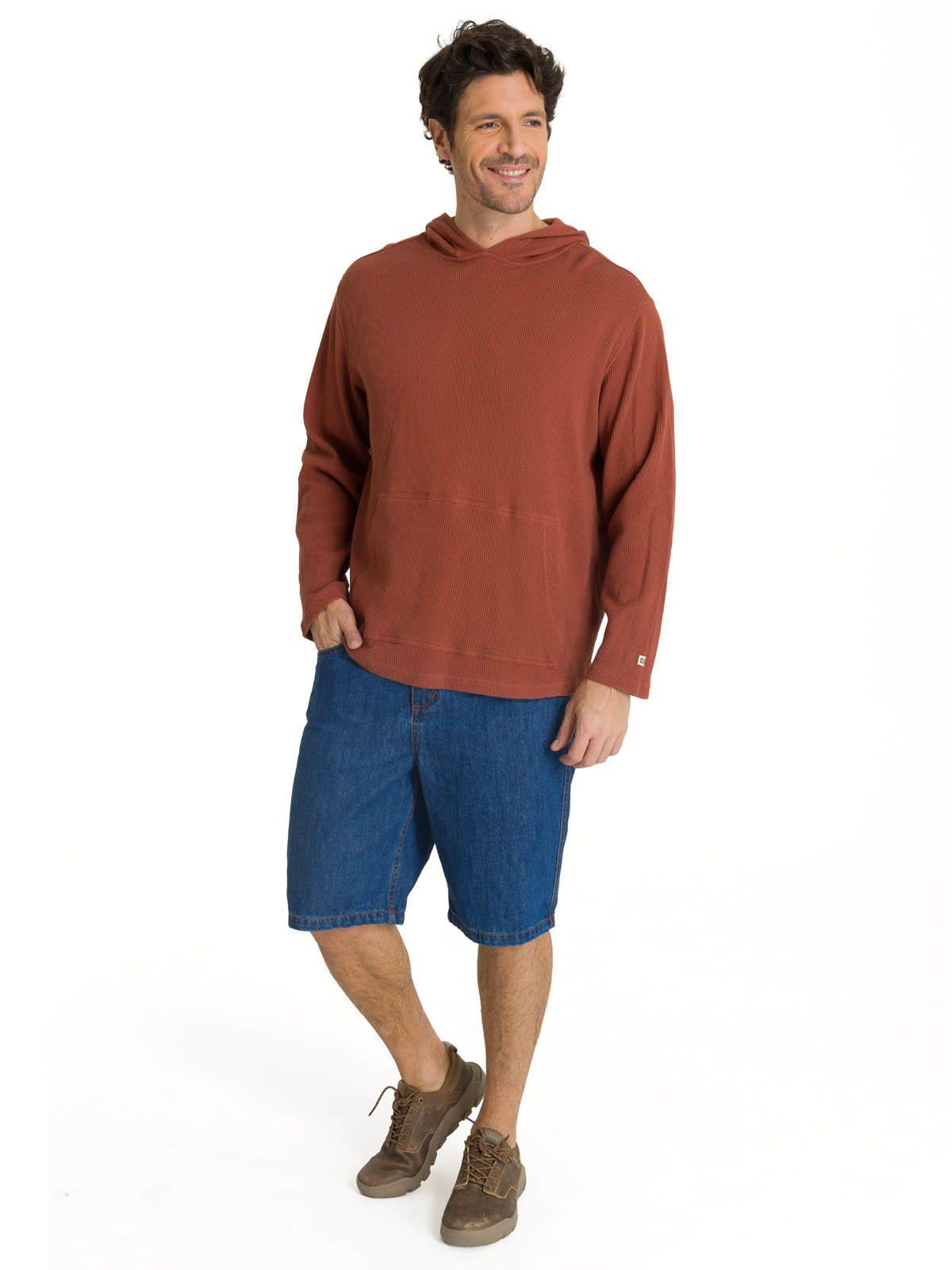 Polerón Con Gorro Hombre Waffle-Knit Terracota-7