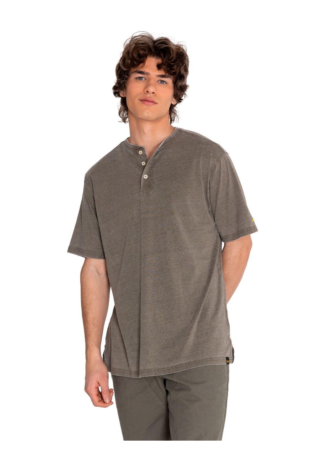 Polera Manga Corta Hombre Burnout S/S Henley Verde-0