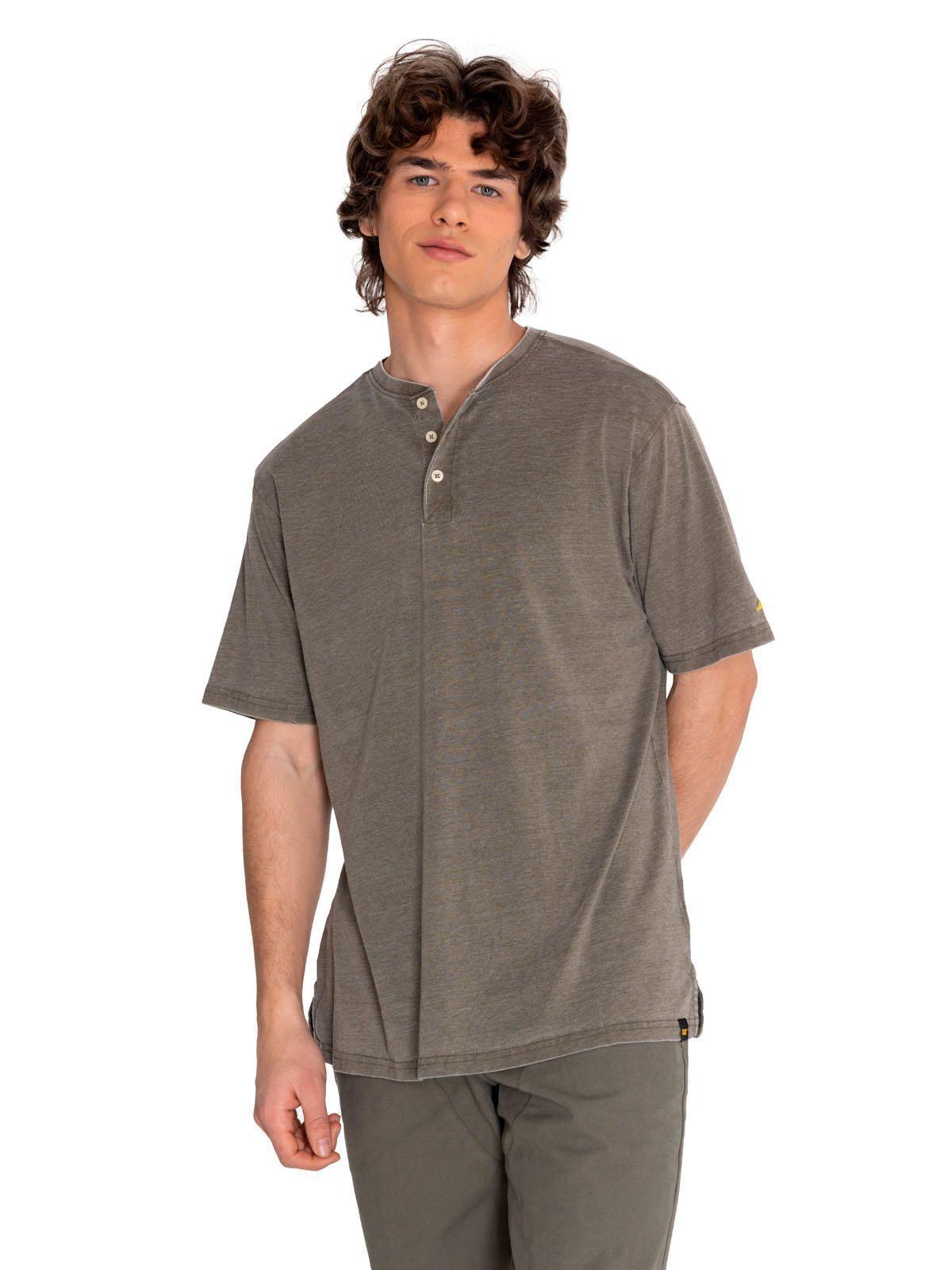 Polera Manga Corta Hombre Burnout S/S Henley Verde-0