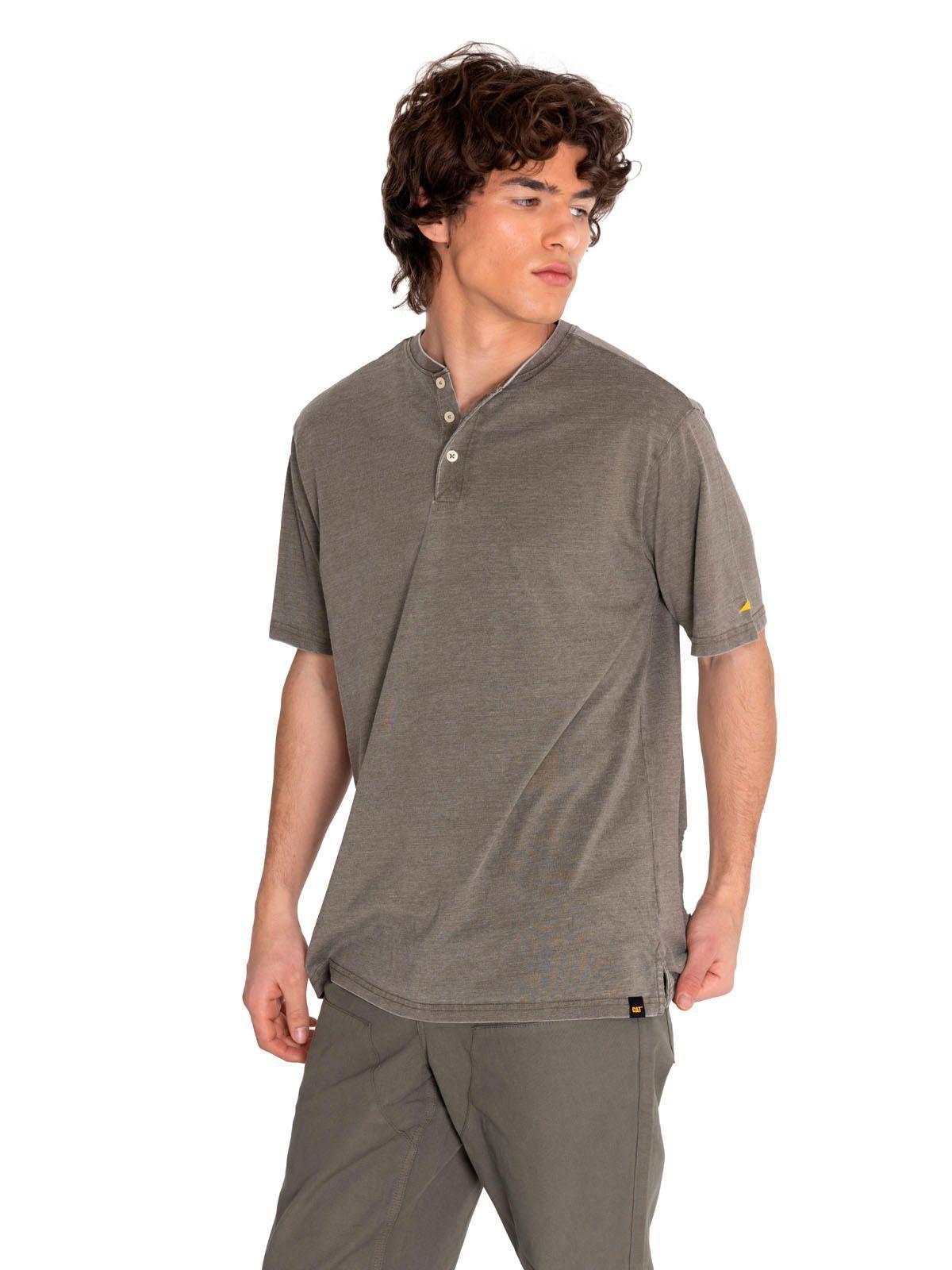 Polera Manga Corta Hombre Burnout S/S Henley Verde-1