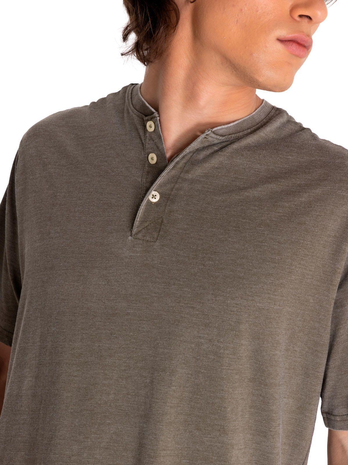 Polera Manga Corta Hombre Burnout S/S Henley Verde-4