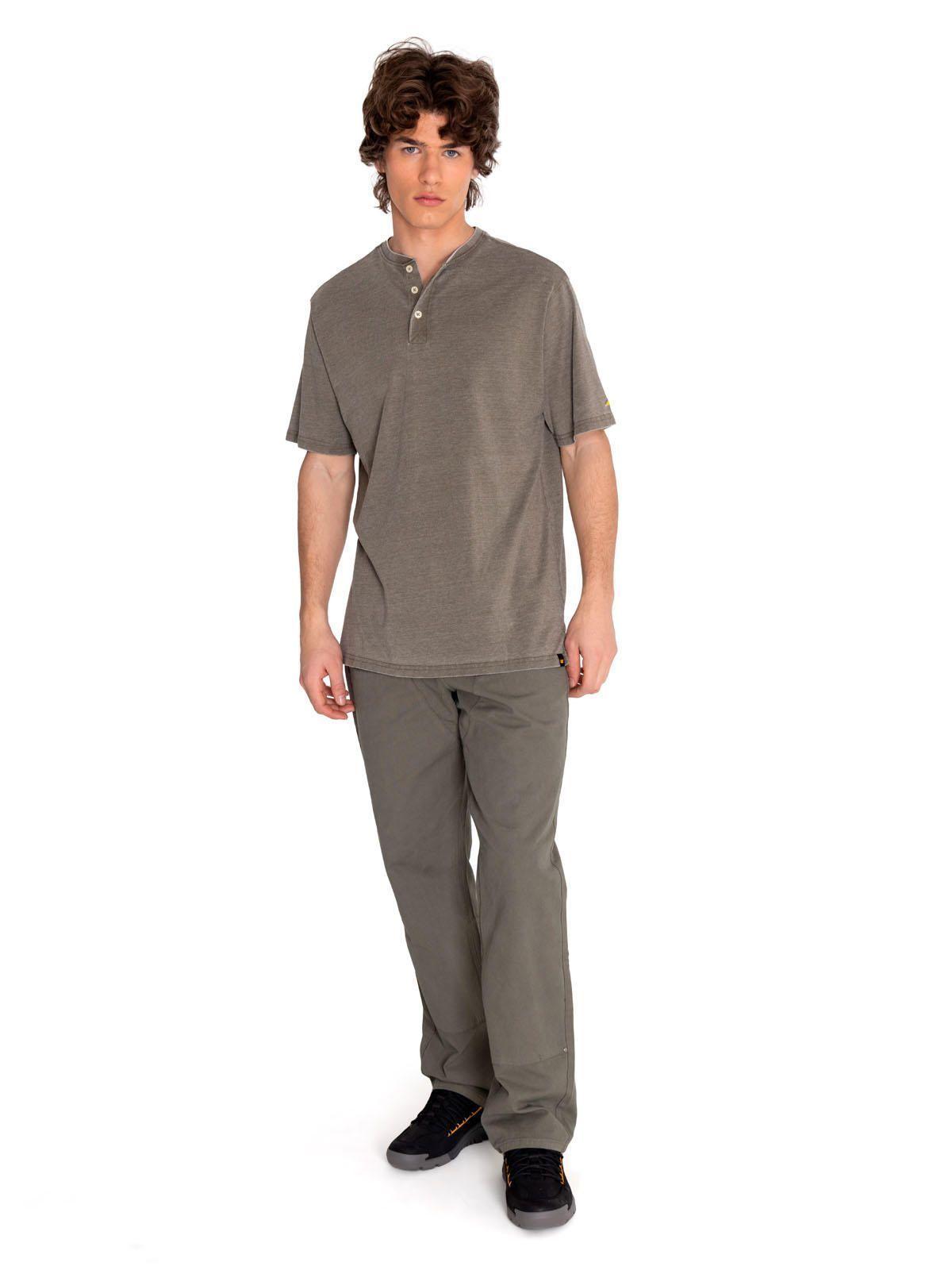 Polera Manga Corta Hombre Burnout S/S Henley Verde-5