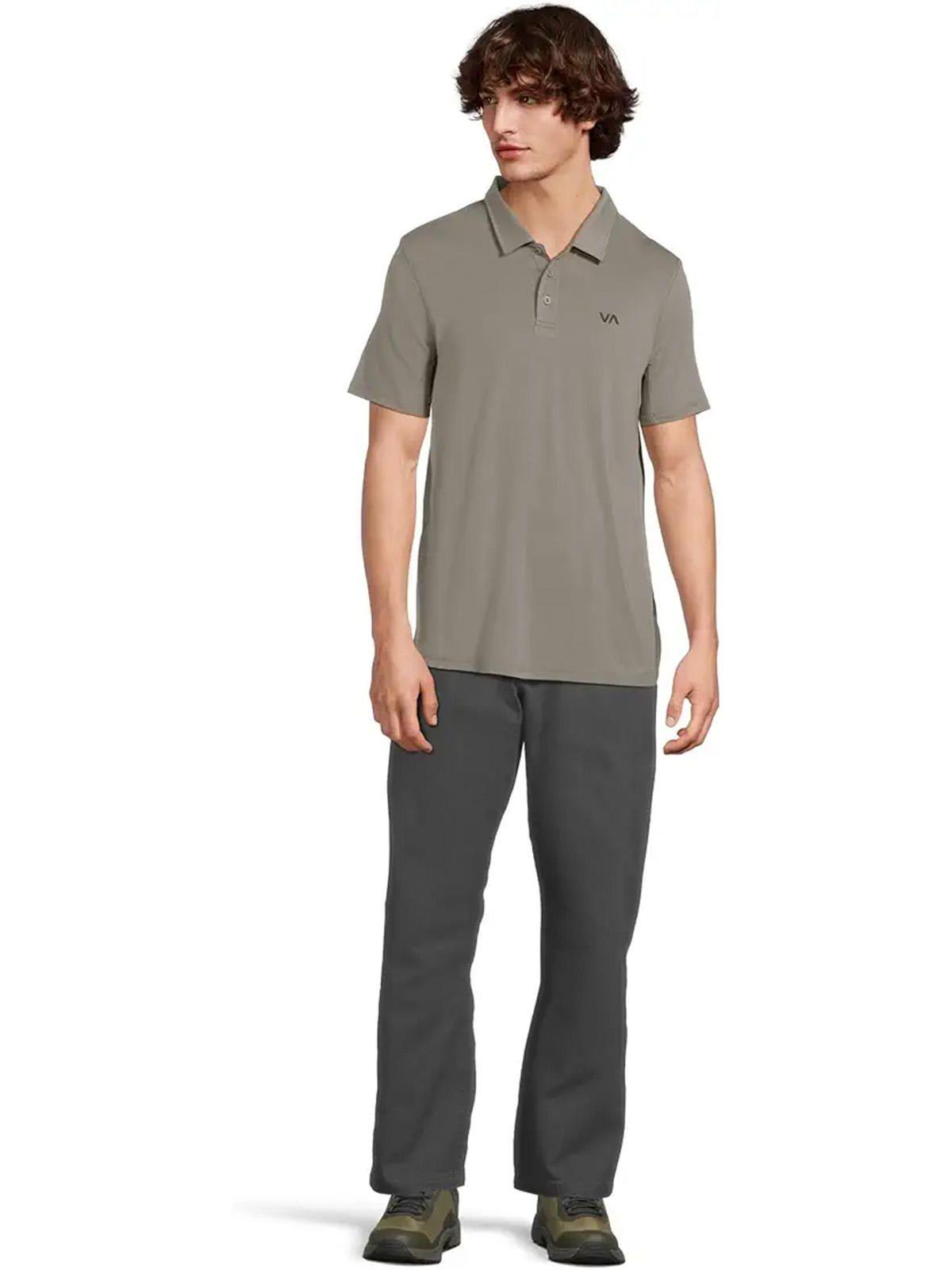 Polera manga corta Hombre Sport Vent Polo Verde Rvca-5