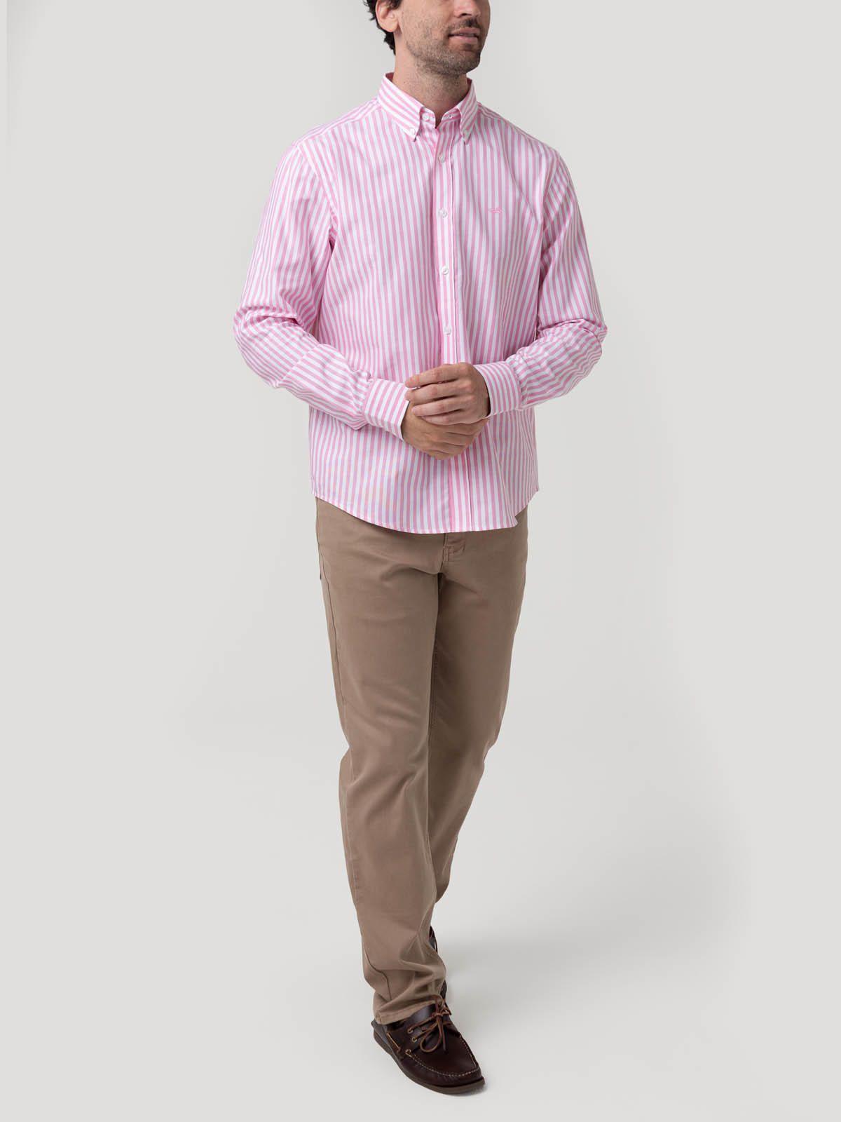 Camisa Algodón Hombre Lain Rosado-7