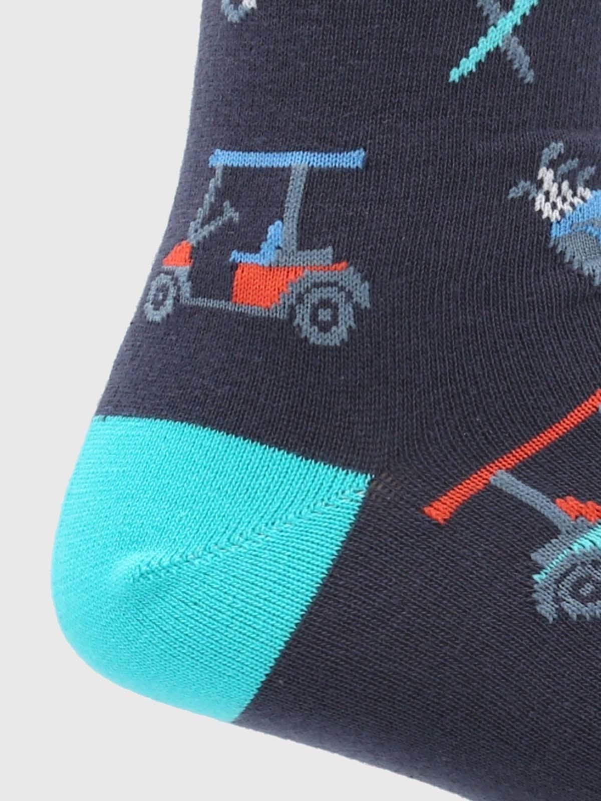 Calcetín Algodón Hombre C Cuff Golf Azul-1