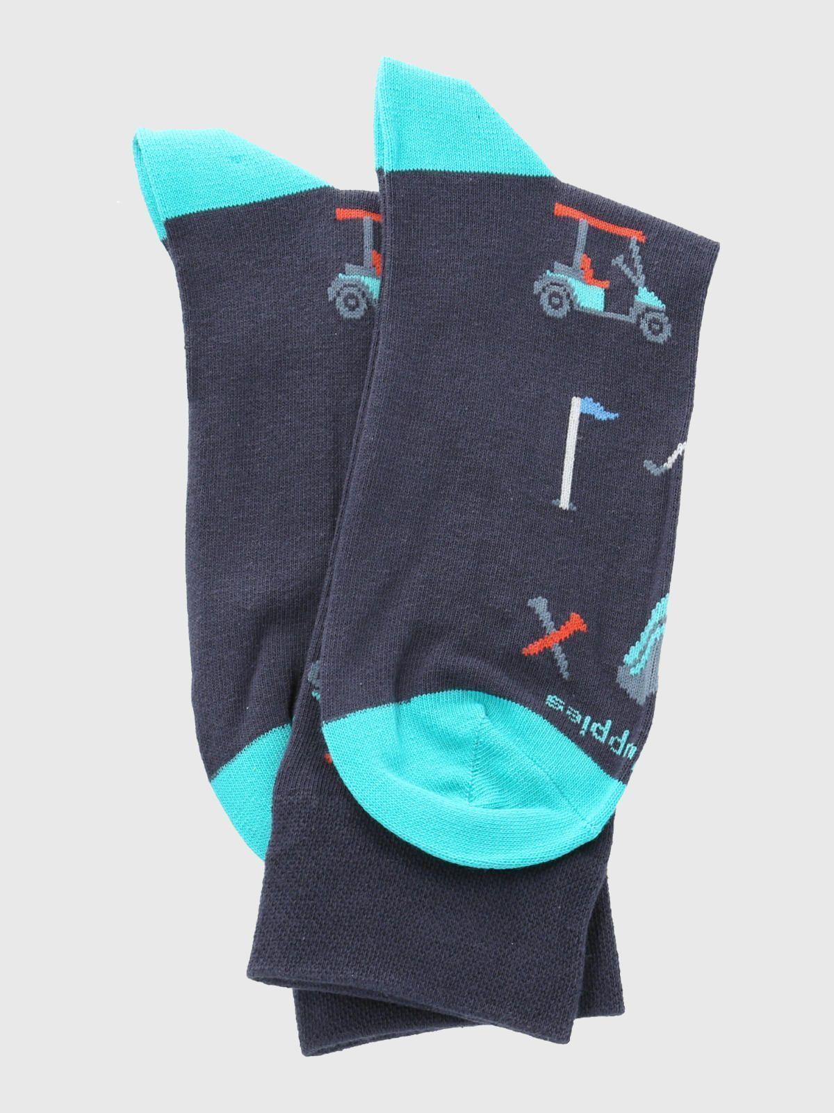 Calcetín Algodón Hombre C Cuff Golf Azul-2