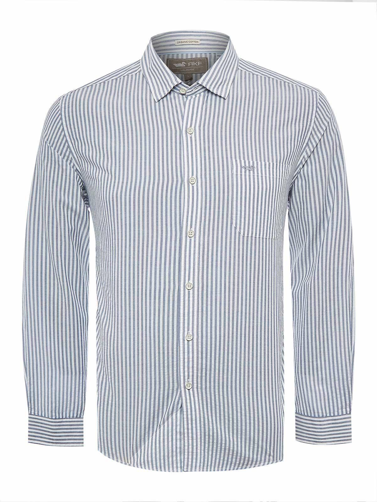 Camisa Algodón Orgánico Hombre Raya Azul-0