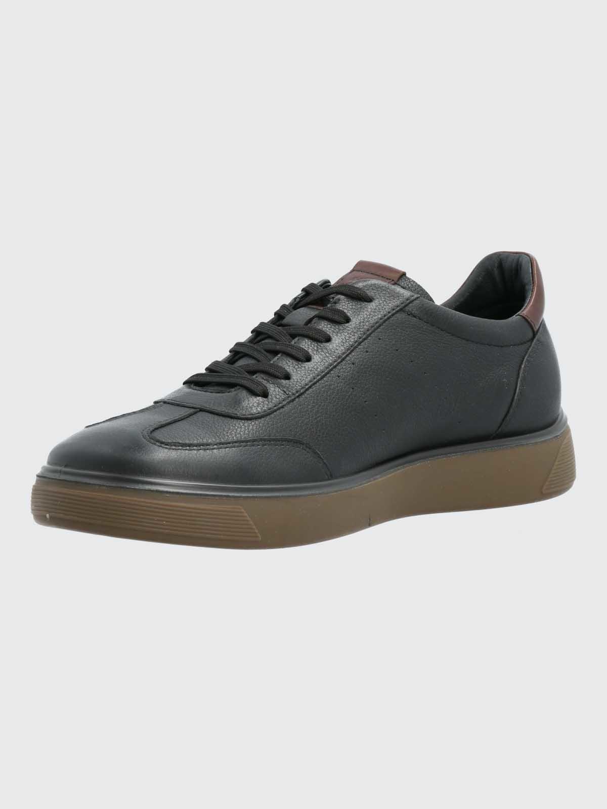 Zapatilla Cuero Hombre Bloor Negra-4