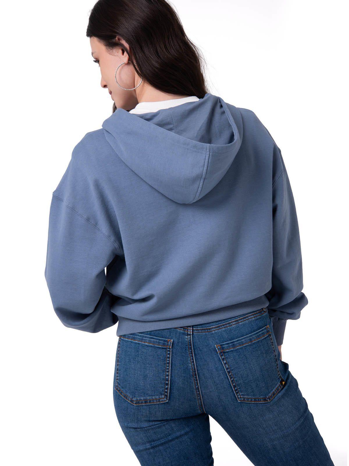 Polerón Mujer Relaxed French Terry Full Zip Azul-1