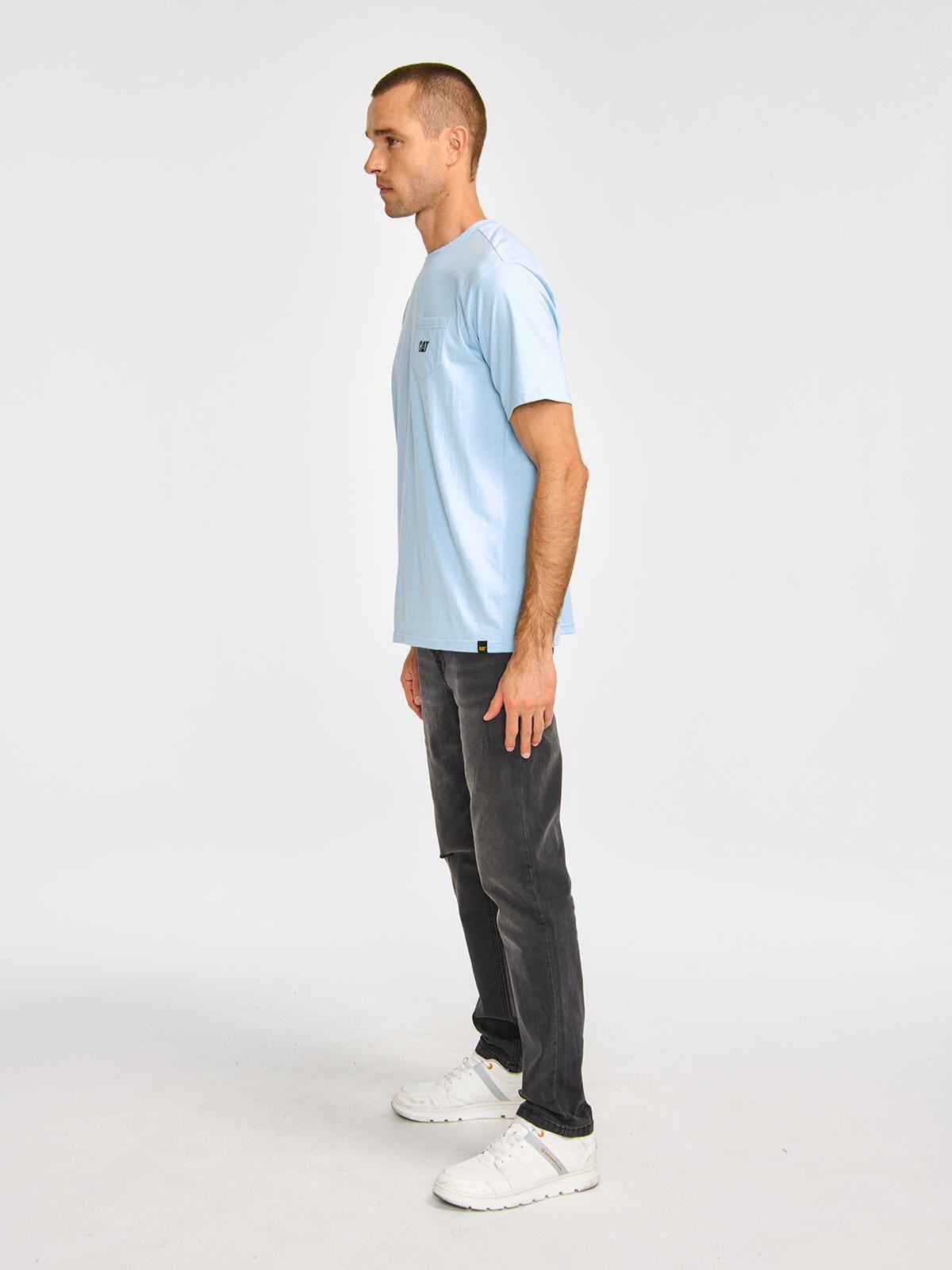 Polera Manga Corta Hombre Cat Logo PocketCeleste-3