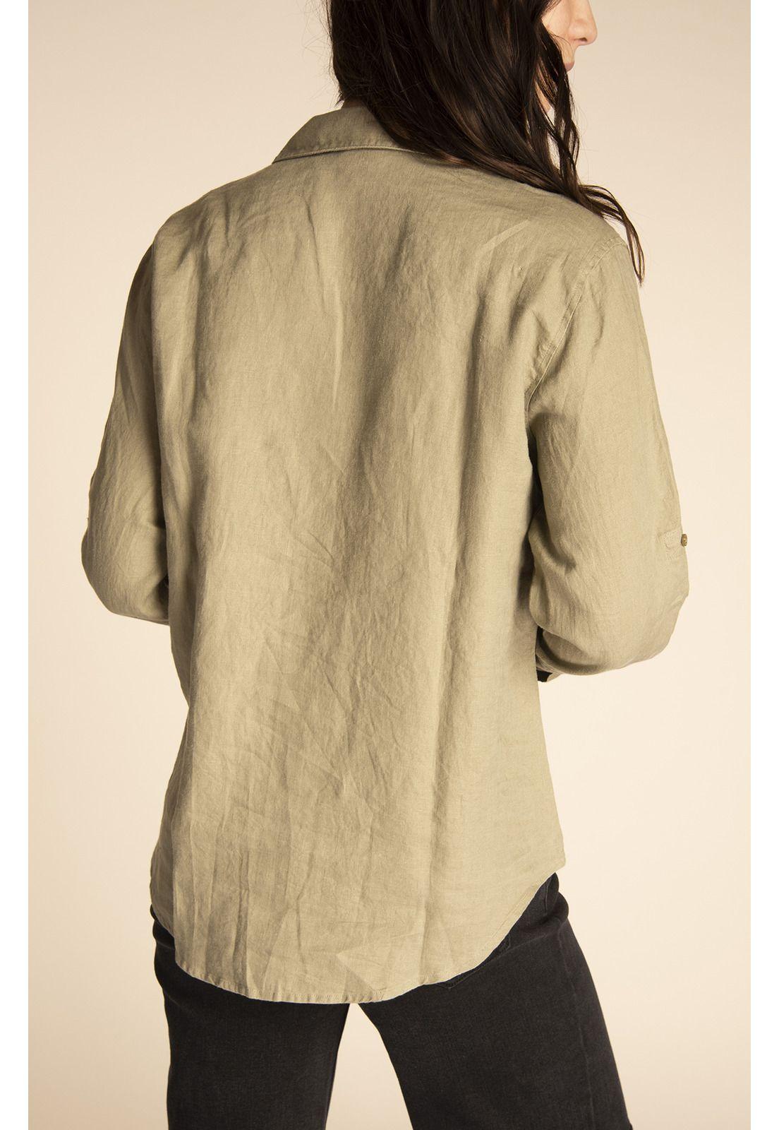 Blusa Lino Orgánico Mujer Wild Verde-6