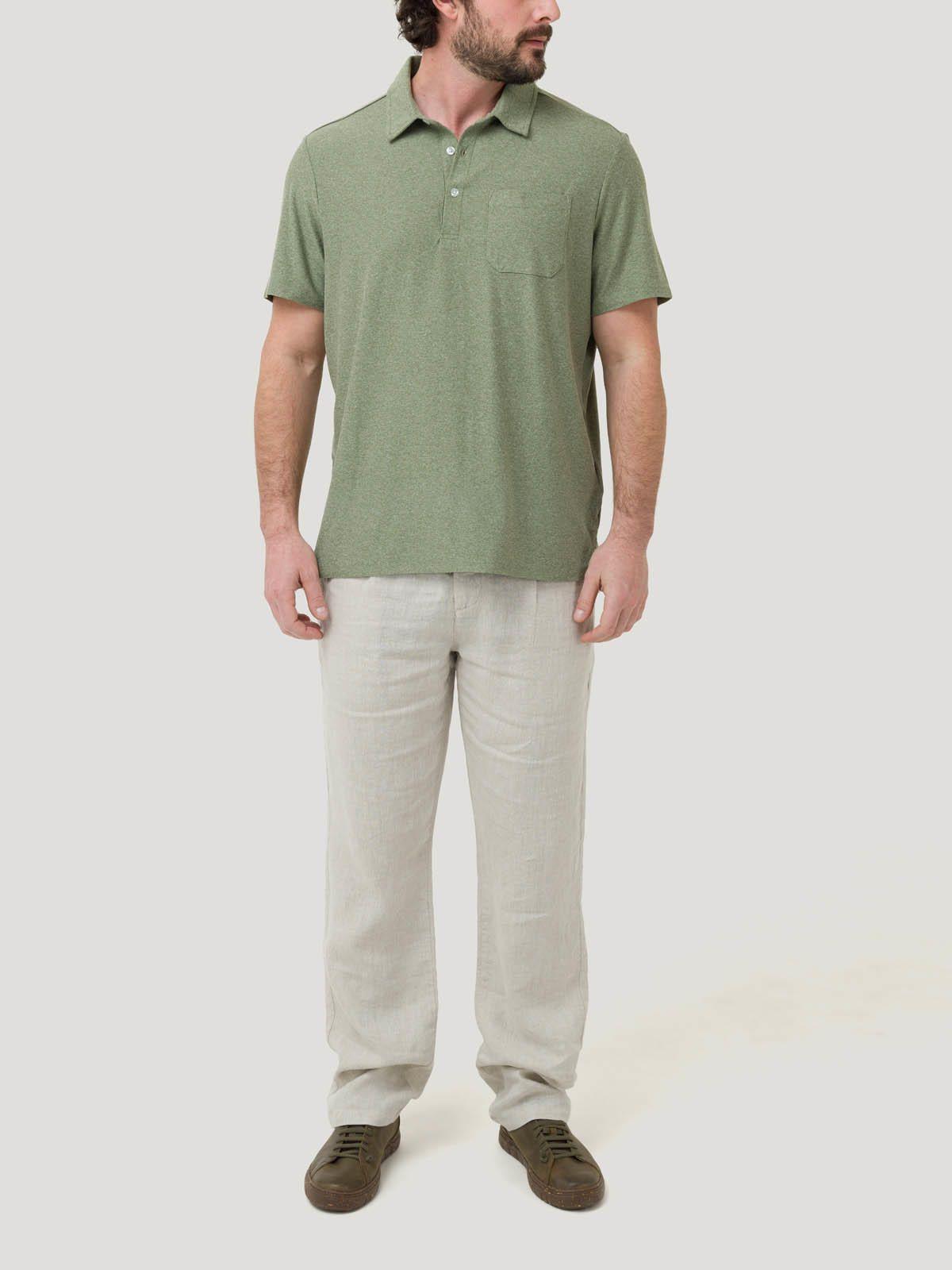 Polera Fibras Recicladas Hombre Trento Verde-4