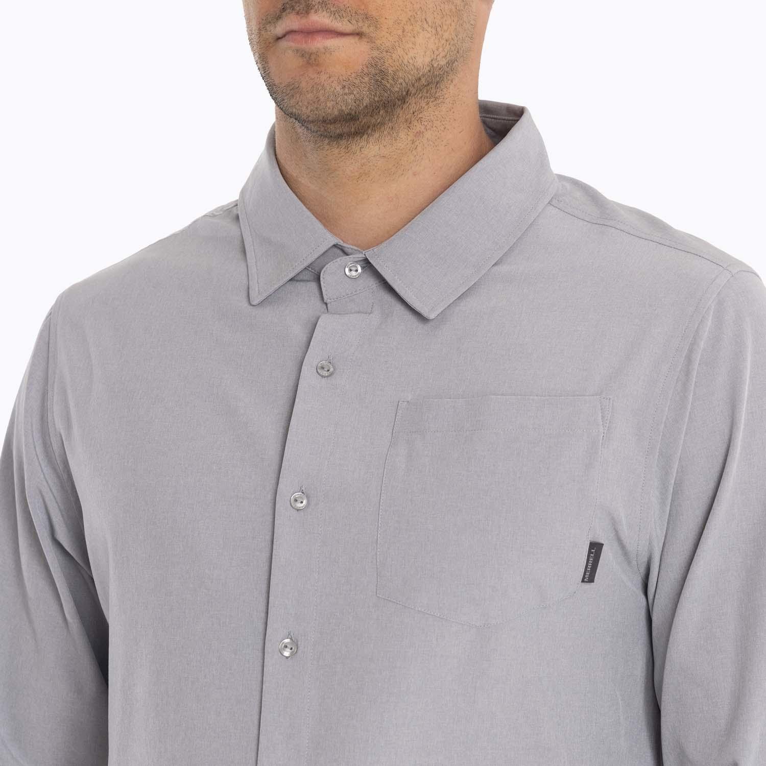 Camisa Hombre Cumberland Gris Claro Merrell-6