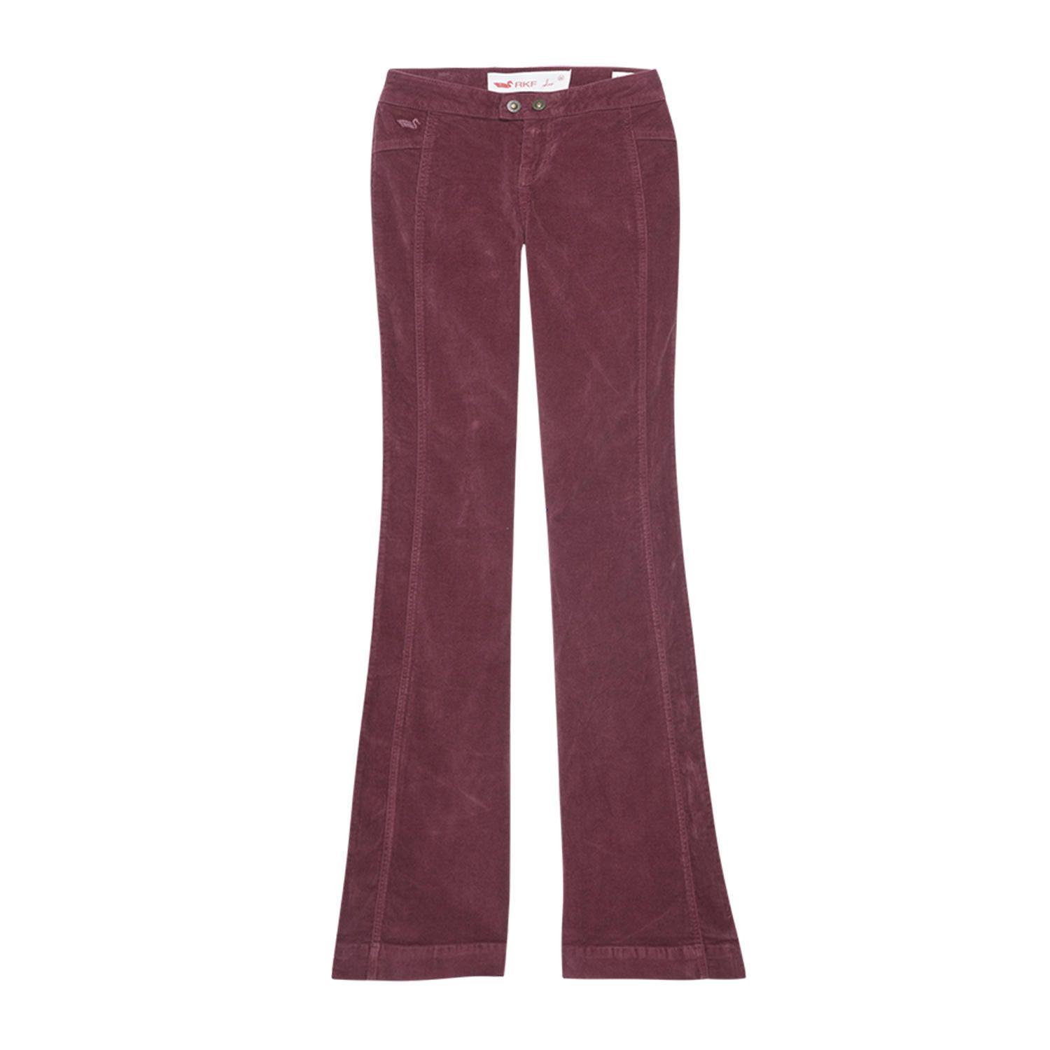 Pantalon Algodón Rise Burdeo Mujer Rockford-0