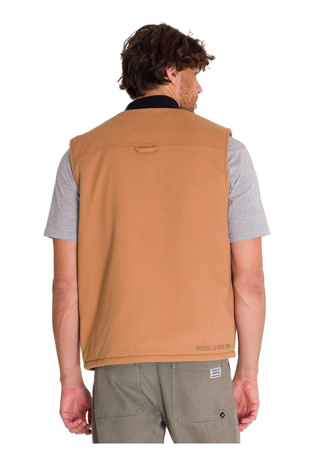 Chaqueta SinMangas Utility Sherpa Hombre Café Claro-3