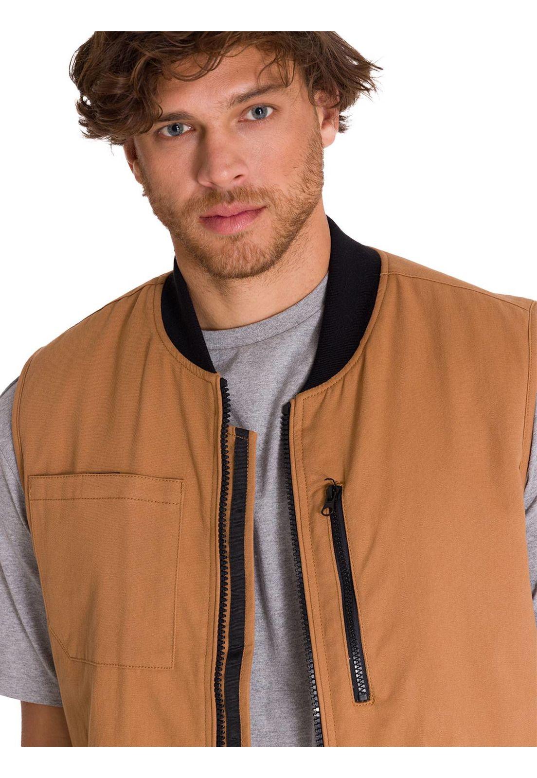 Chaqueta SinMangas Utility Sherpa Hombre Café Claro-5