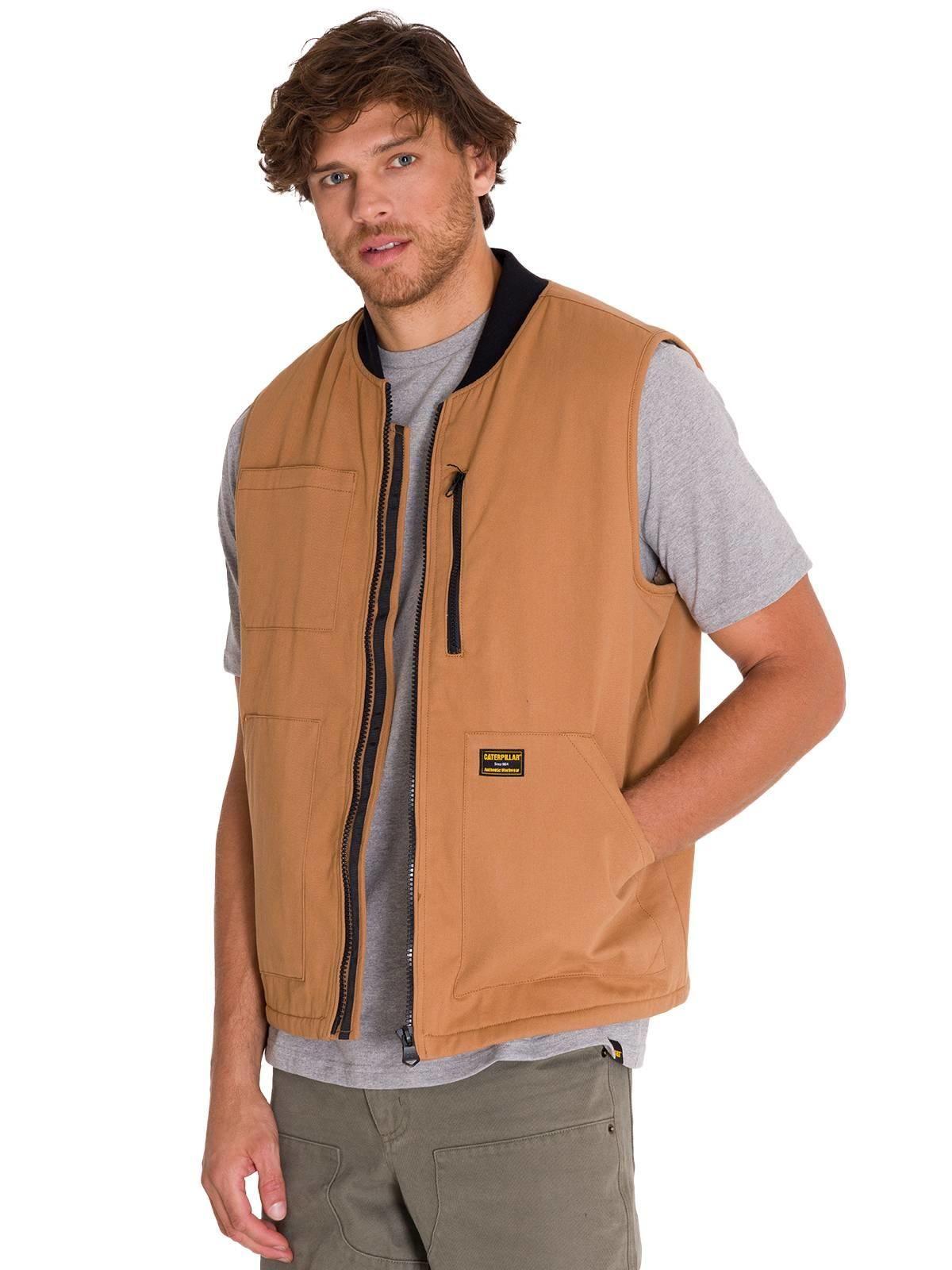 Chaqueta SinMangas Utility Sherpa Hombre Café Claro-0