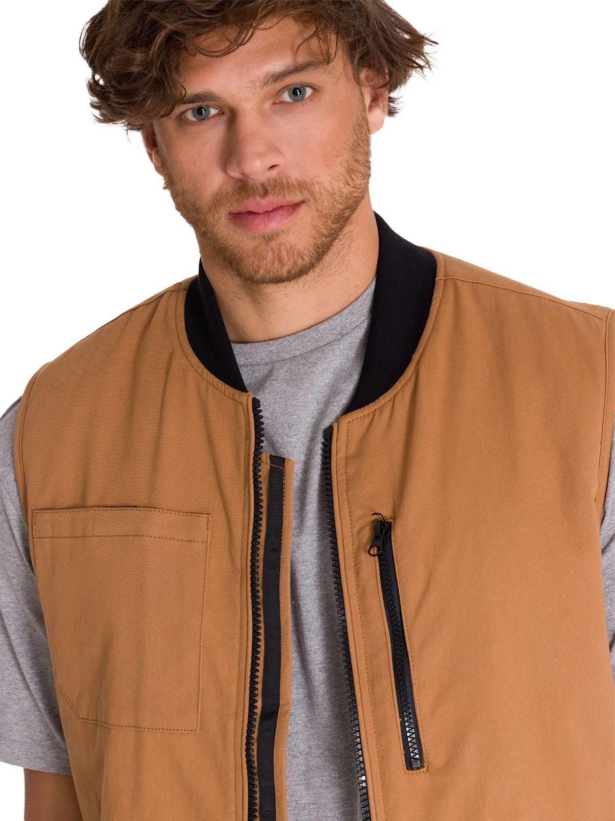Chaqueta SinMangas Utility Sherpa Hombre Café Claro-5