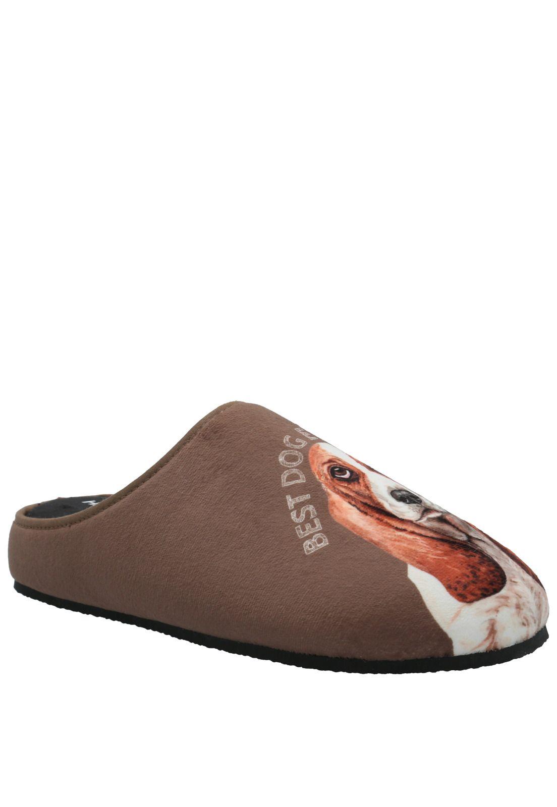 Pantufla Hombre Hp Slipper Basset Café-2