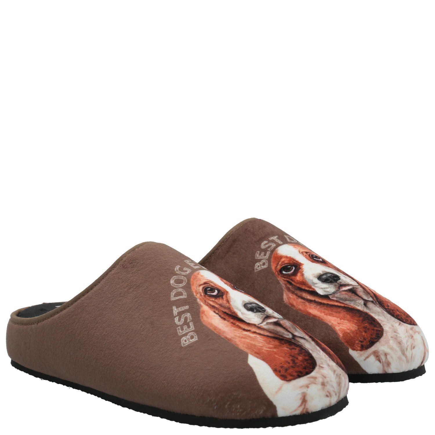 Pantufla Hombre Hp Slipper Basset Café-0