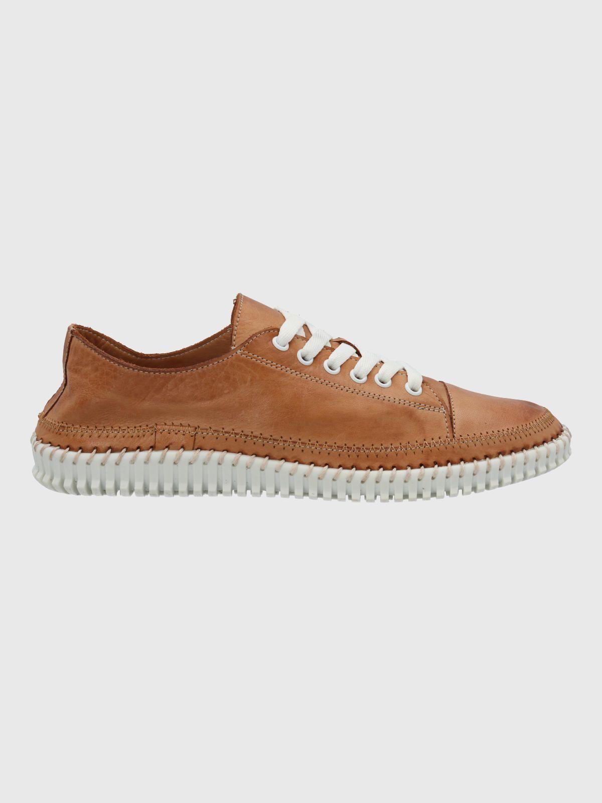 Zapatilla Cuero Mujer Petals Café-1