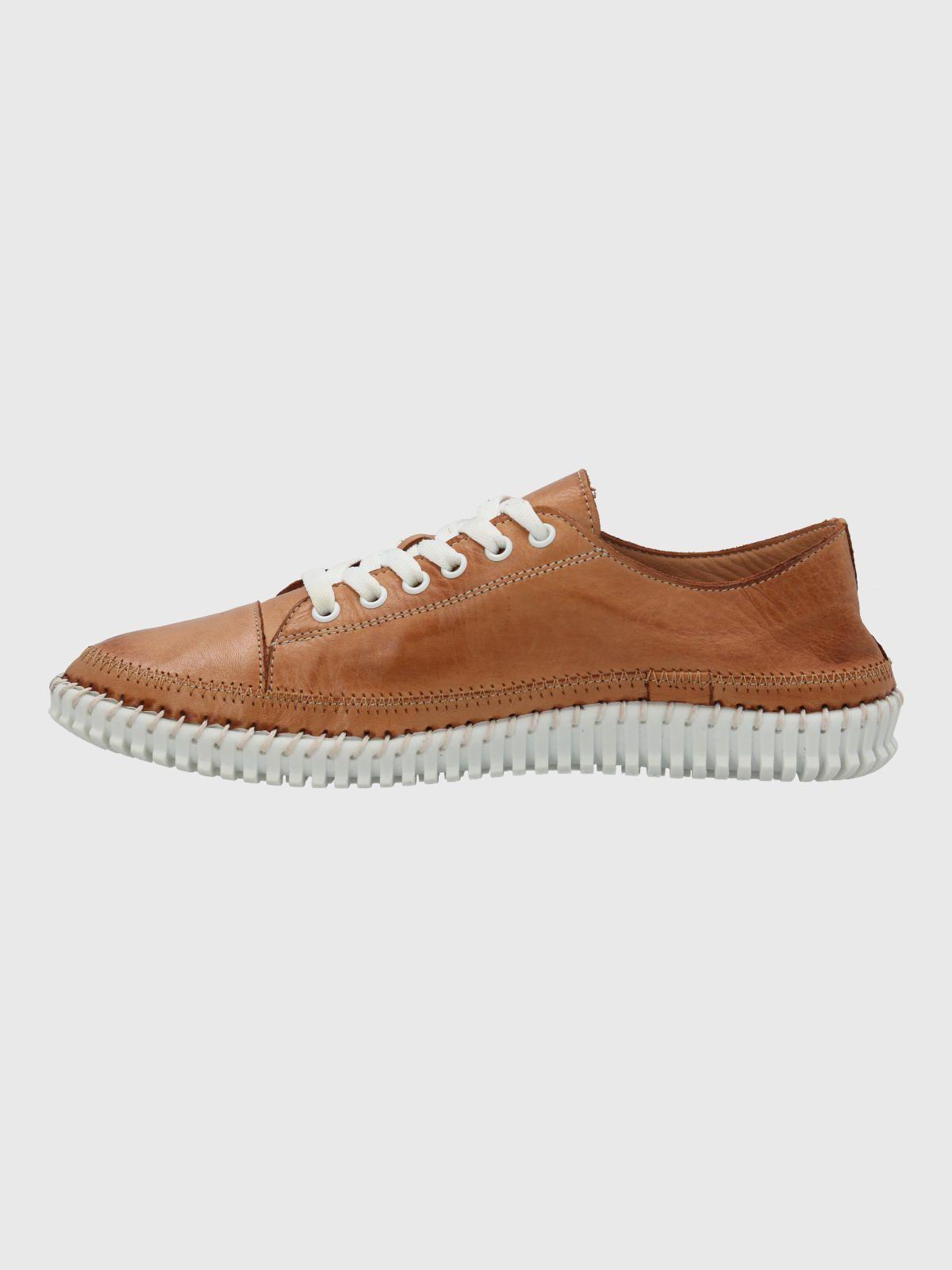 Zapatilla Cuero Mujer Petals Café-5