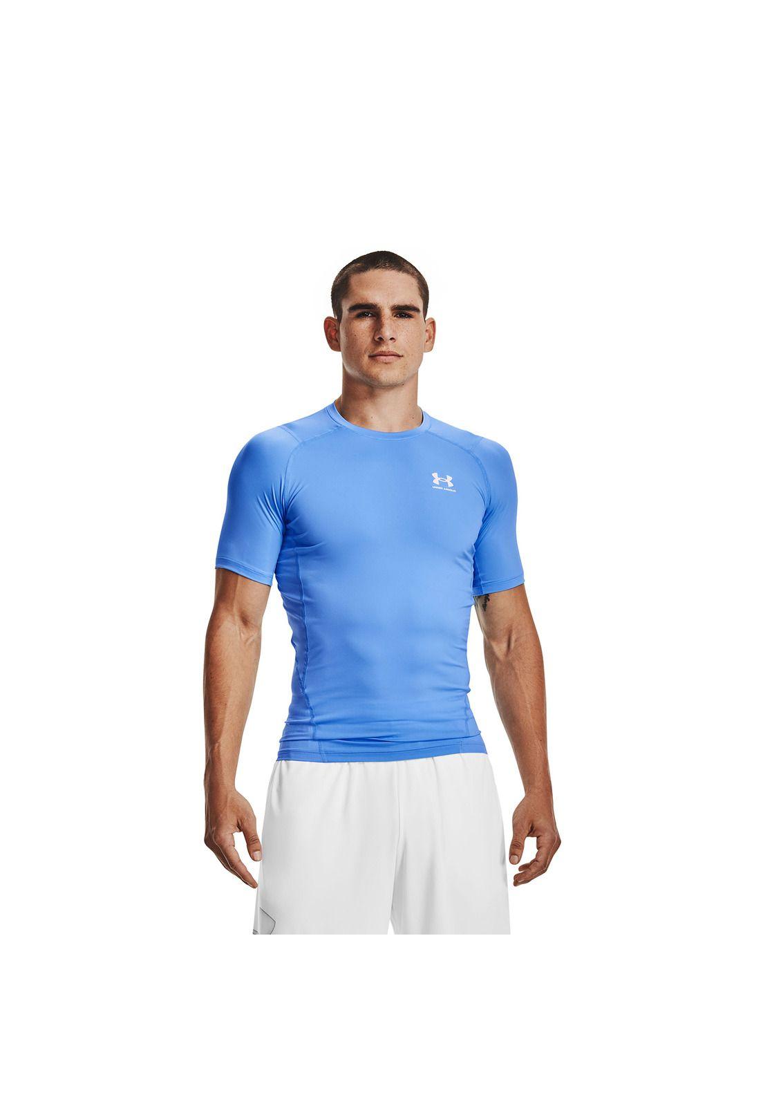Polera M/C Train Compresión Heatgear® Celeste Hombre-3