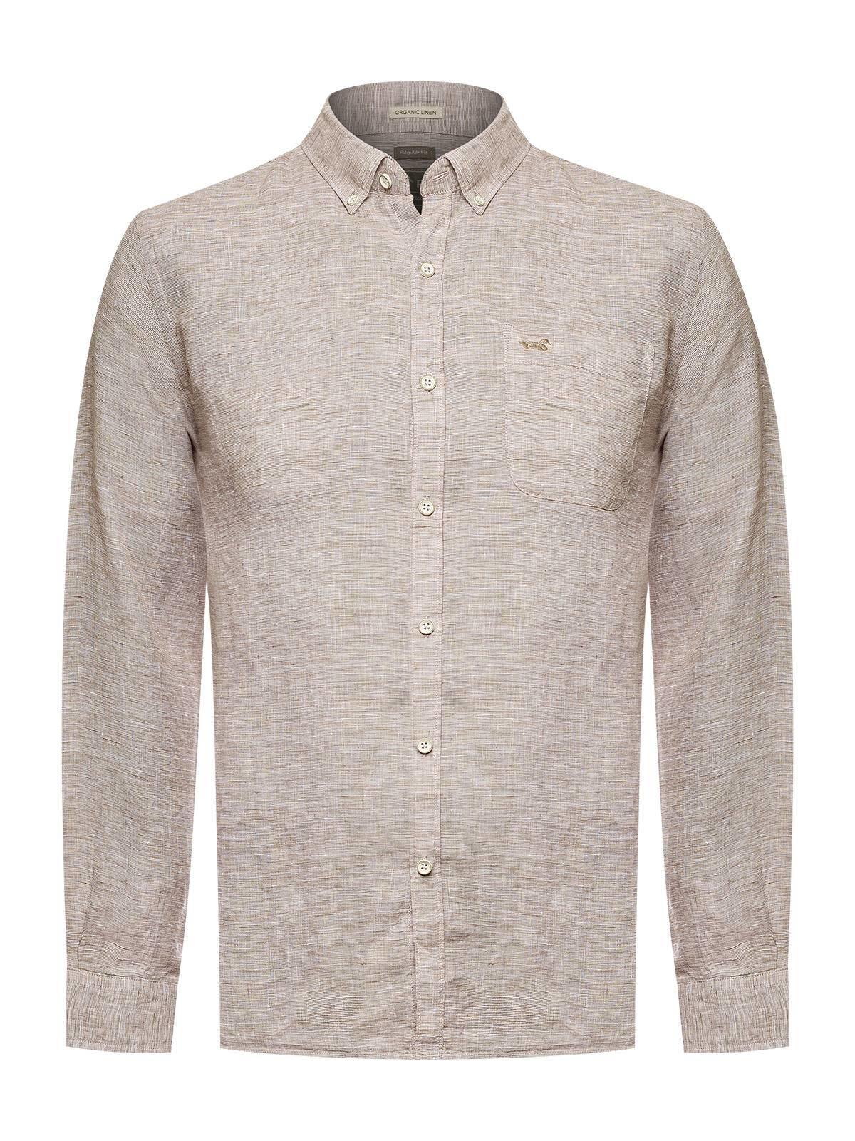 Camisa Lino Orgánico Hombre Linentex Café-0