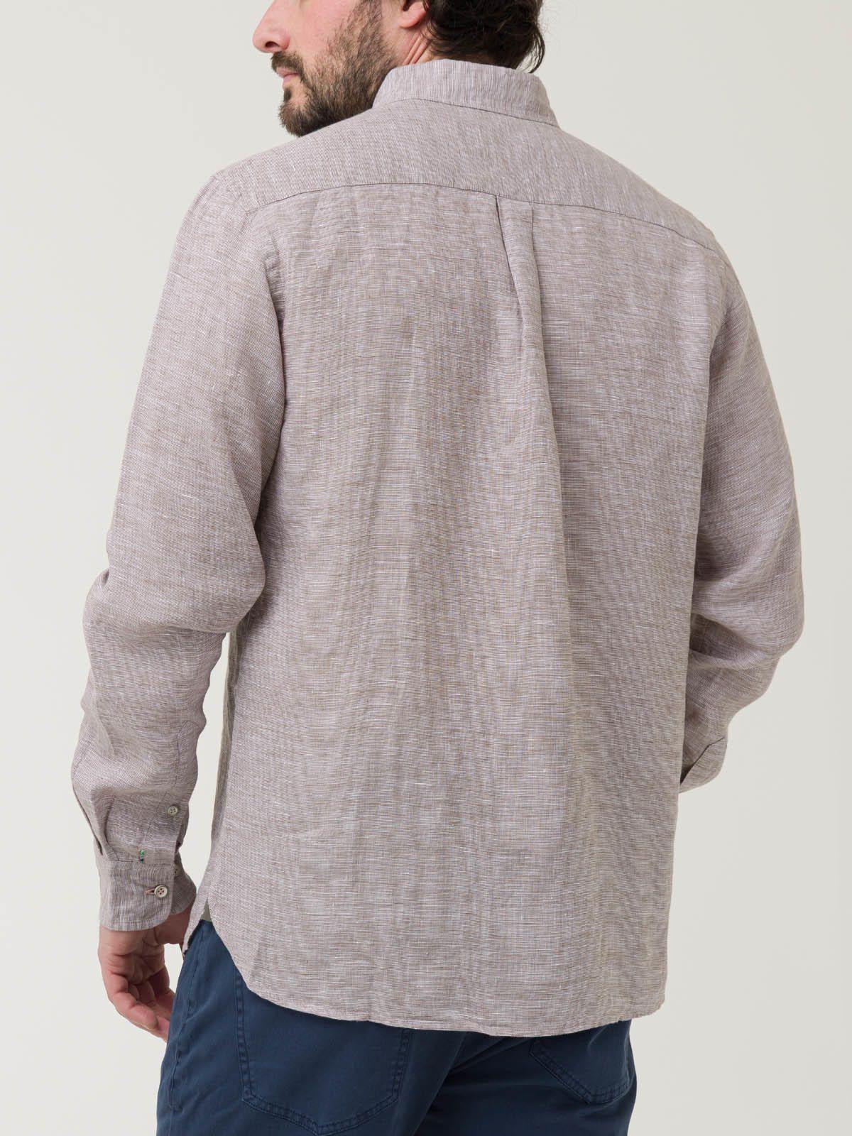 Camisa Lino Orgánico Hombre Linentex Café-5