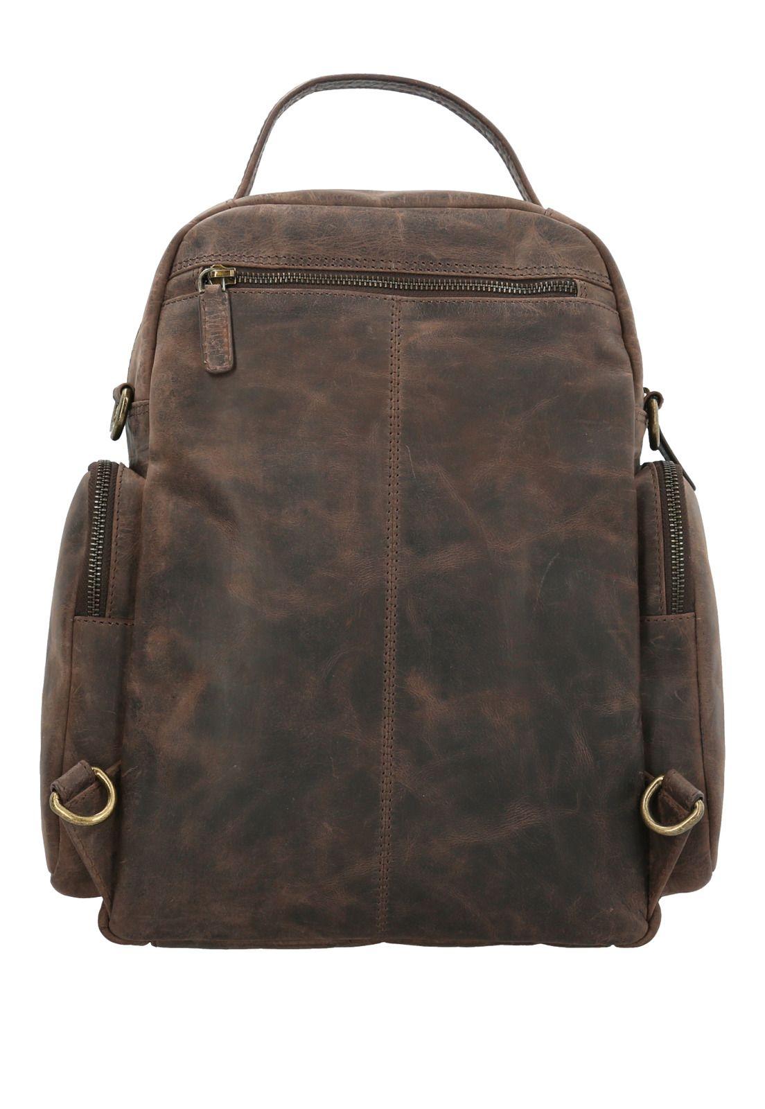 Mochila Cuero Unisex Clough Backbag Chocolate-2
