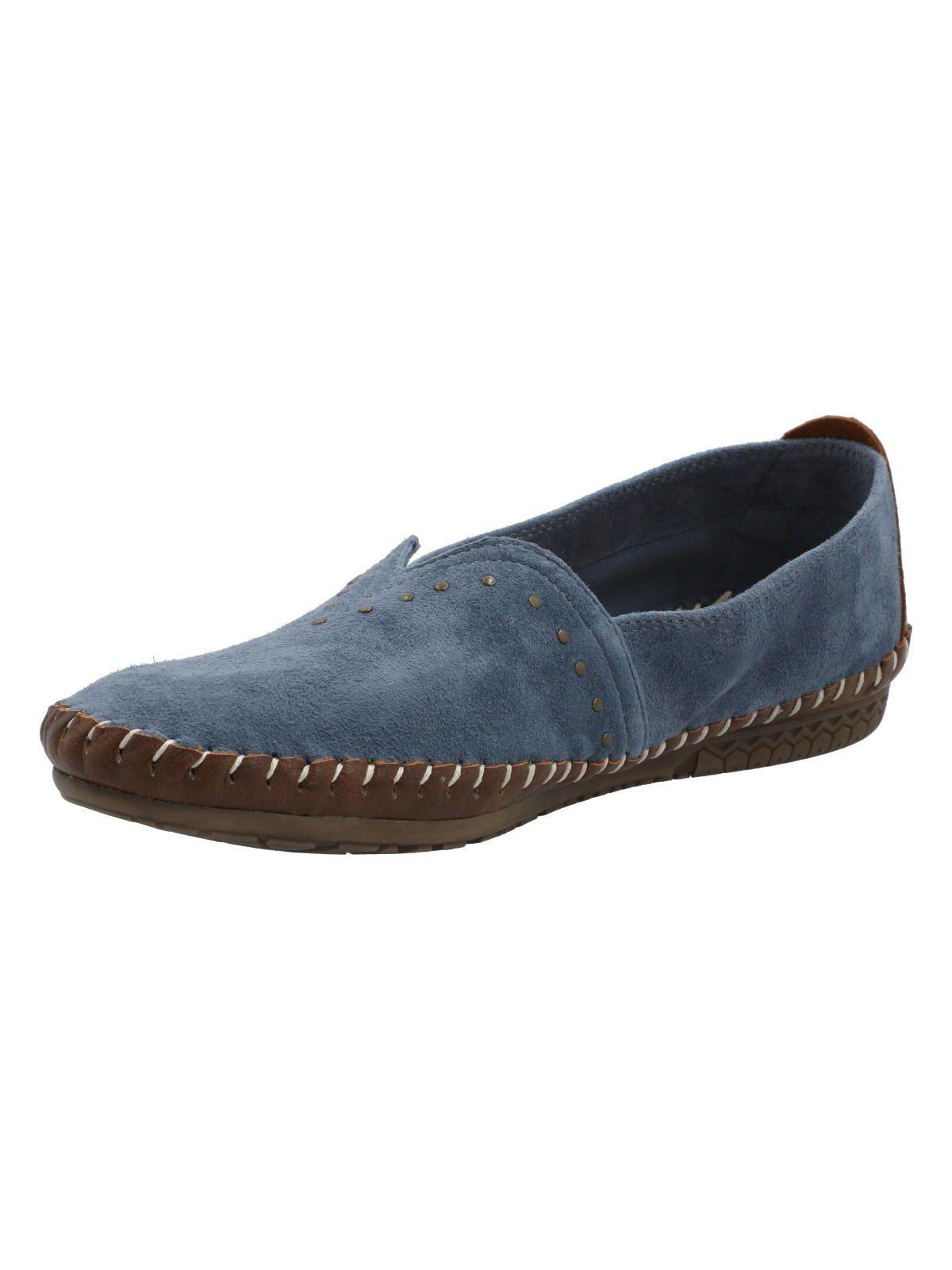 Slip On Cuero Mujer Laurie Azul-4